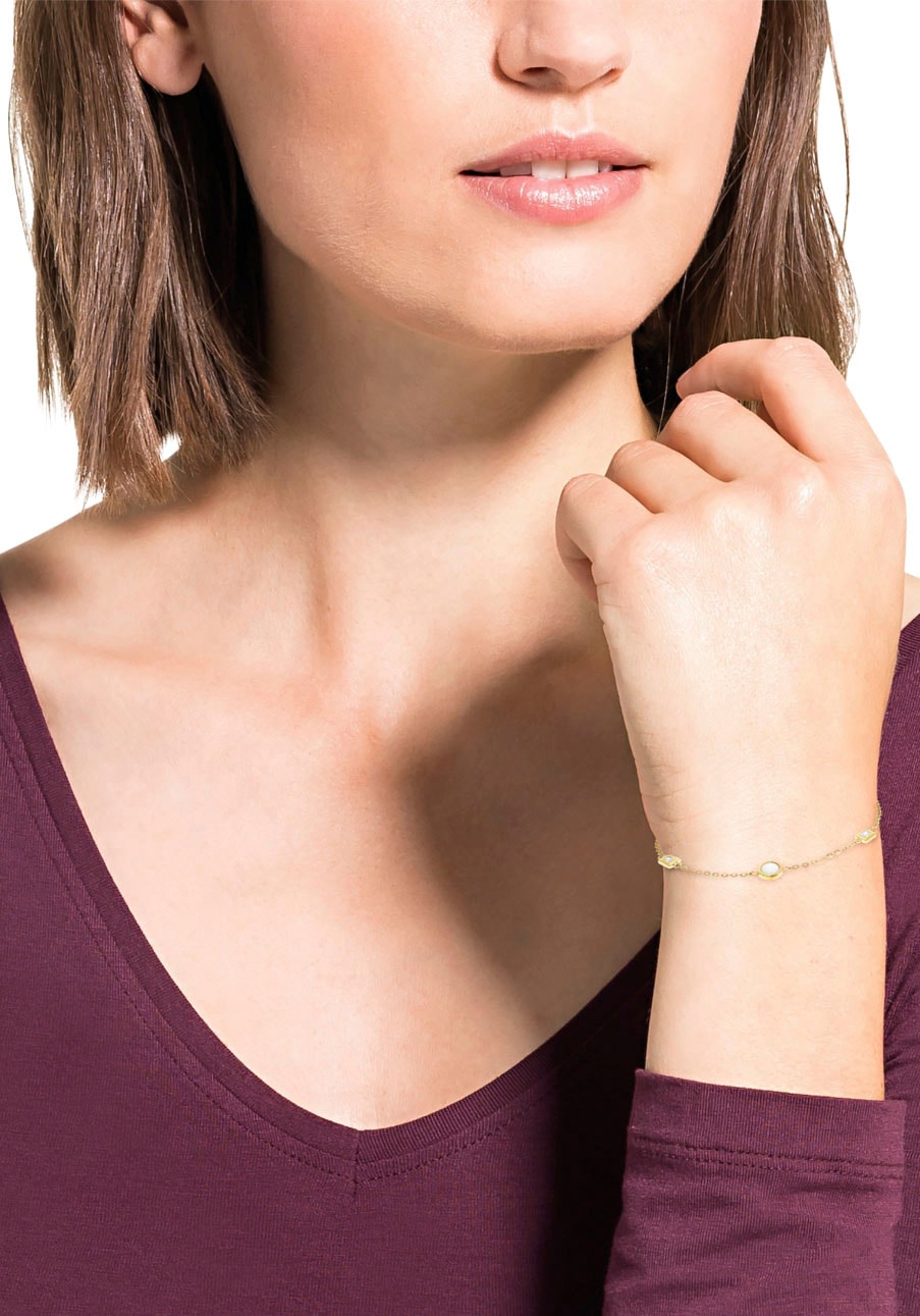 Amor Armband »Shiny Perlmutt, 2036026«, mit Opal, Zirkonia (synth.)