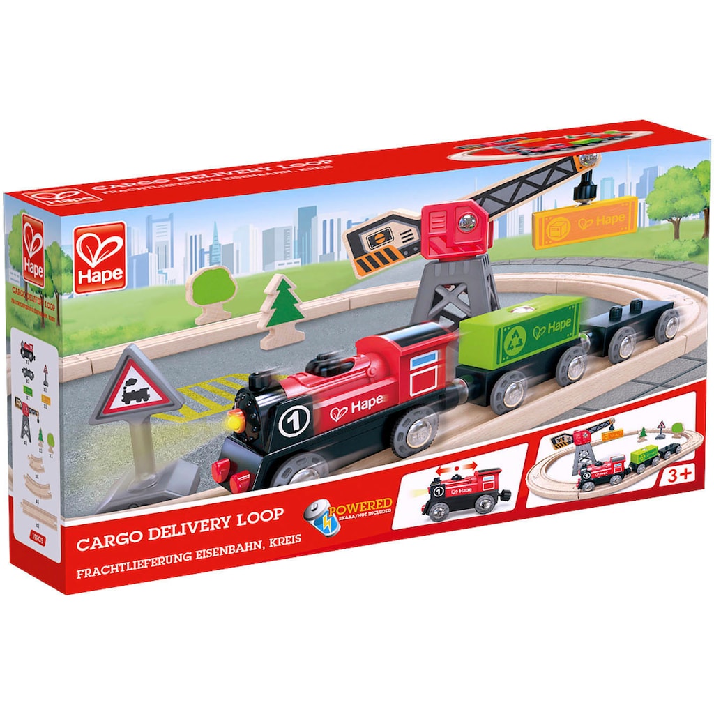 Hape Spielzeug-Eisenbahn »Eisenbahn-Set Fracht«, (Set)