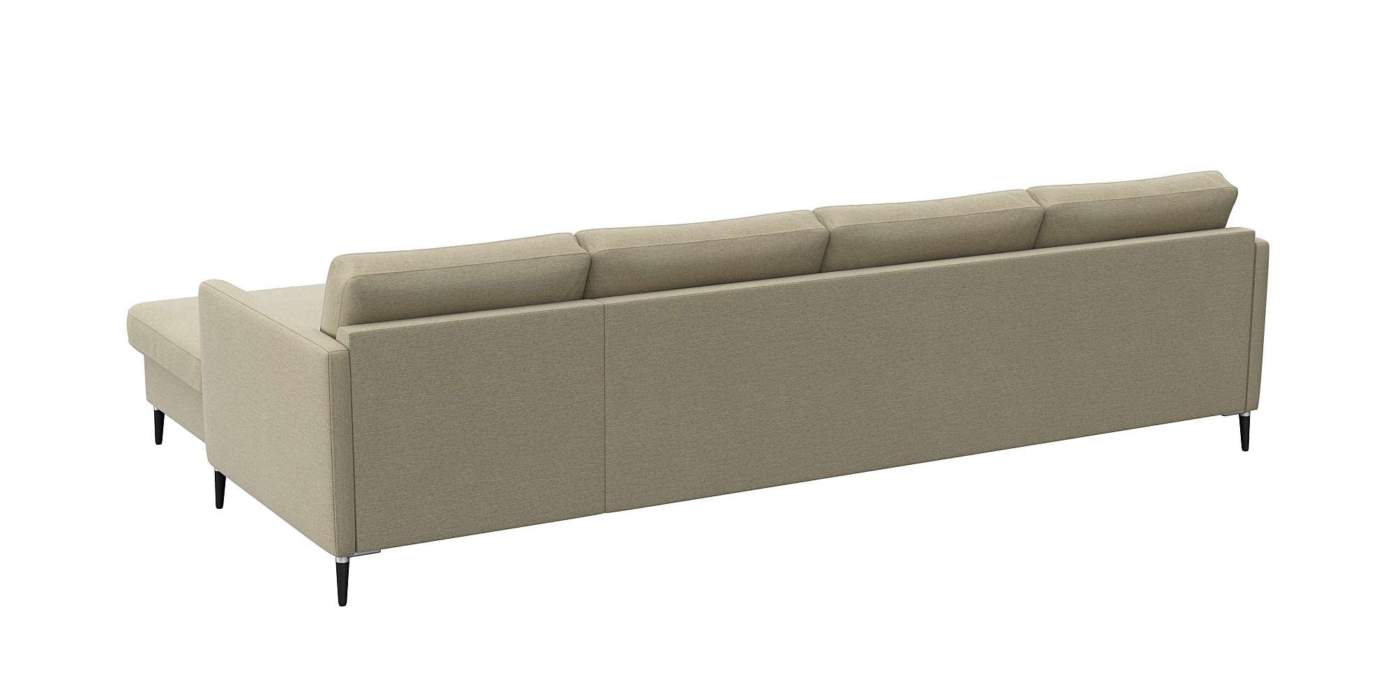 FLEXLUX Ecksofa »Fiore, L-Form, bequem und komfortabel durch hochwertigem Sitzaufbau« schmale Armlehnen, Kaltschaum, Füße Alu+schwarz