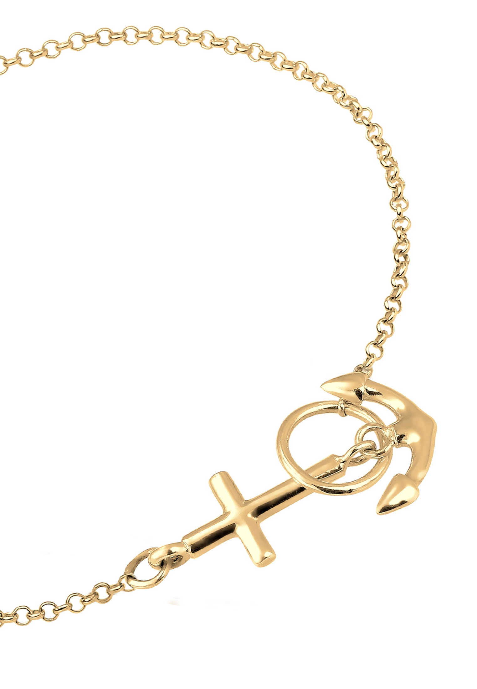 Elli Armkette »Armband Anker Kreuz 925 Silber«