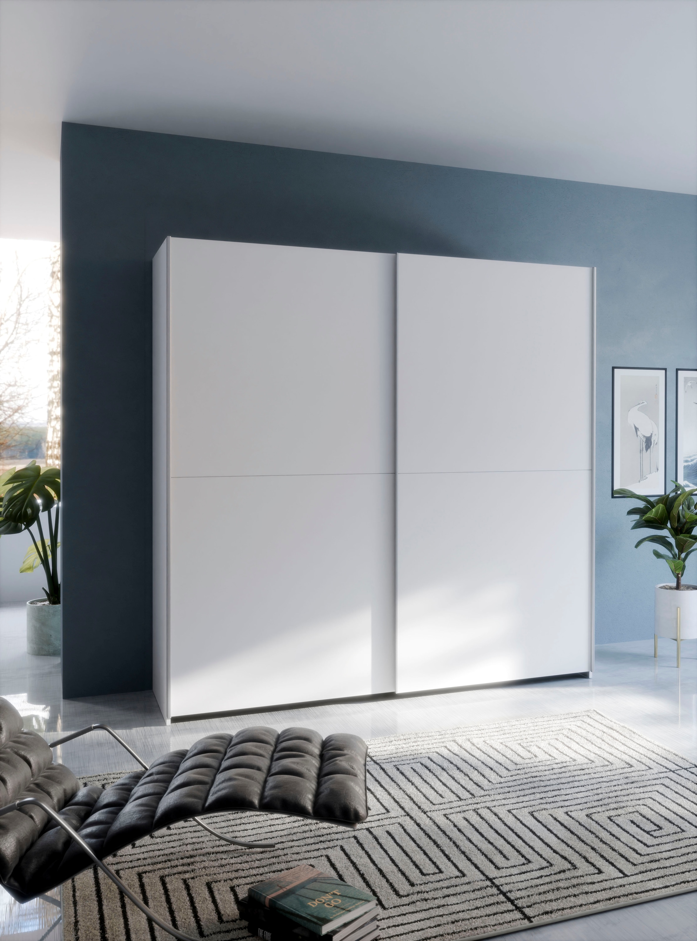 Home affaire Schwebetürenschrank »2 Schiebetüren, Made in Europe, stabil und zeitlos«, (5 Breiten: 120 -200cm, Höhe ca. 190cm), in verschiedenen Farben und Breiten