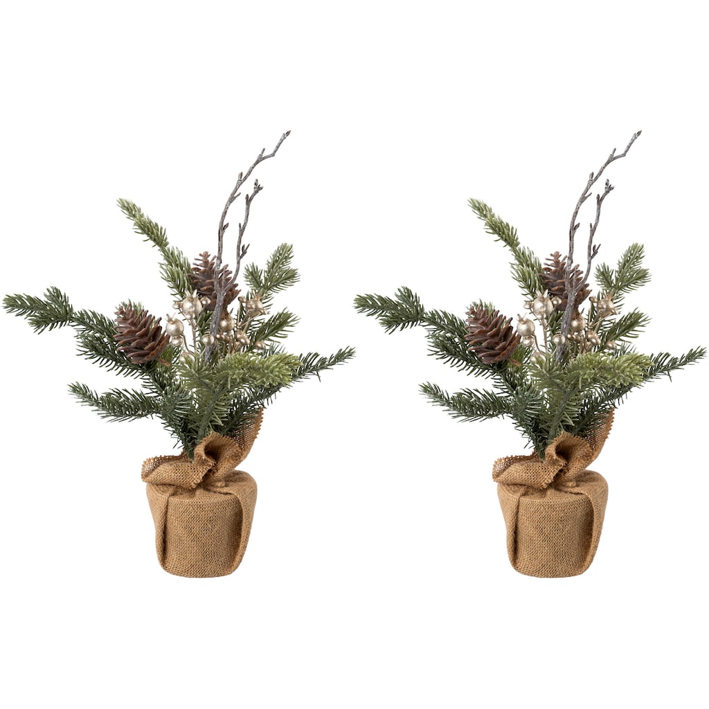 Creativ green Künstlicher Weihnachtsbaum »Weihnachtsdeko, künstlicher Christbaum, Tannenbaum«, im Jutesäckchen