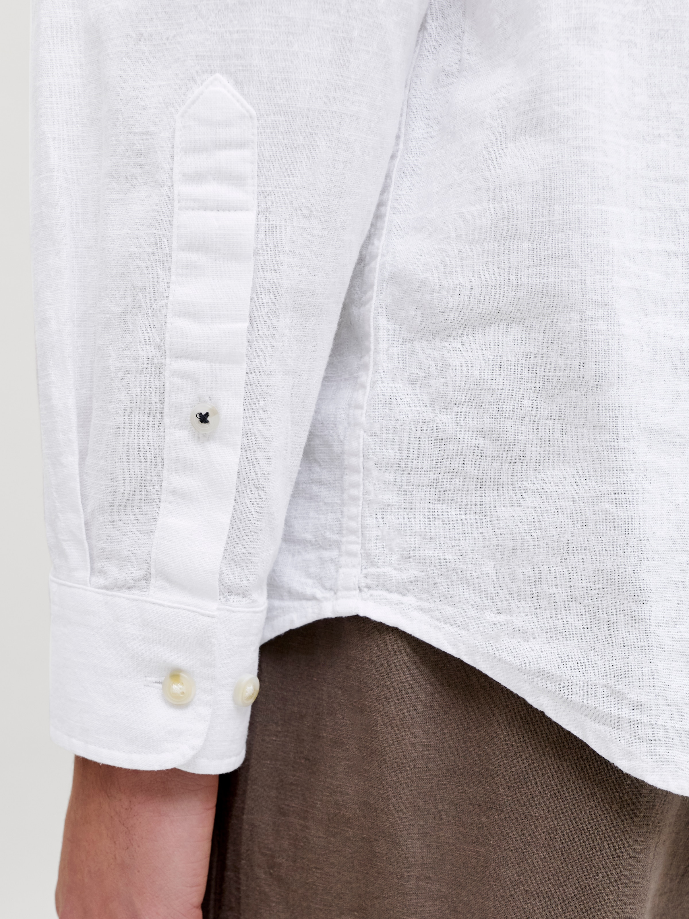 Jack & Jones Langarmhemd »JJESUMMER LINEN BLEND BAND SHIRT L/S SN« Baumwollmischung, regular fit
