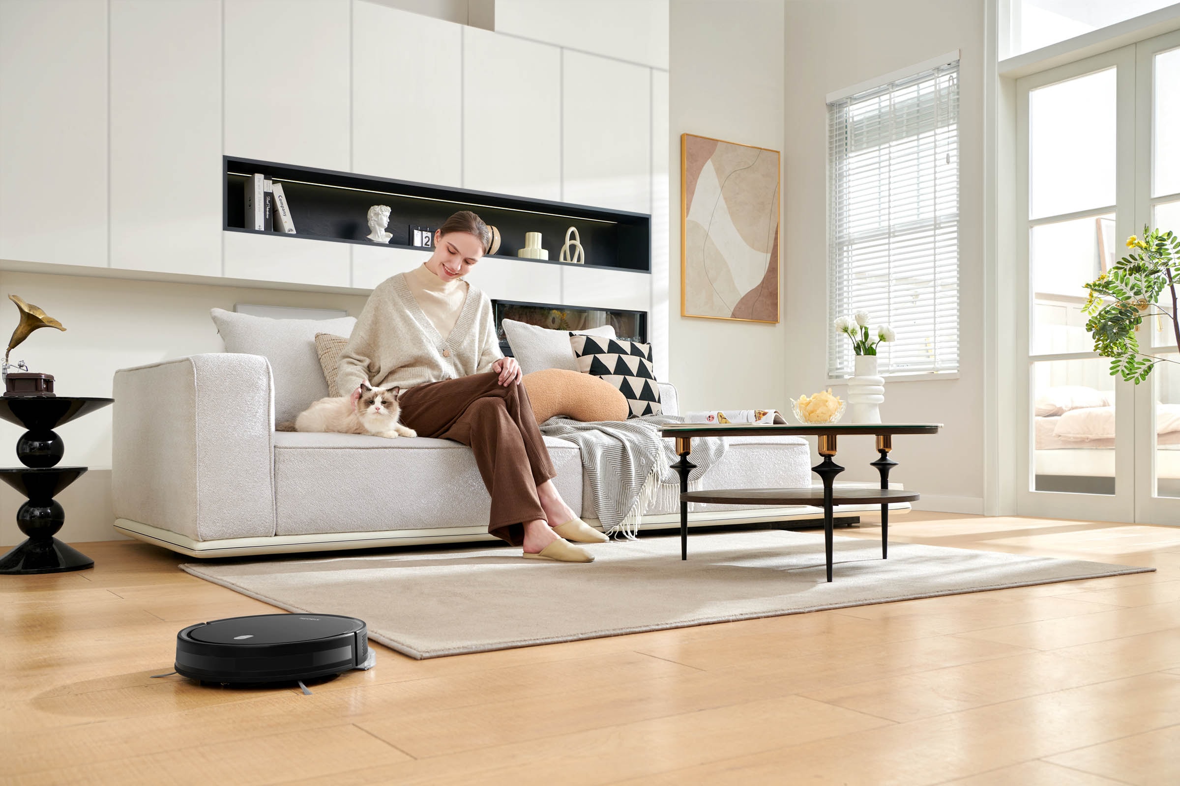 Xiaomi Saugroboter »mit Wischfunktion Xiaomi Robot Vacuum E5 (schwarz)« Benutzerfreundlicher und bequemer Betrieb