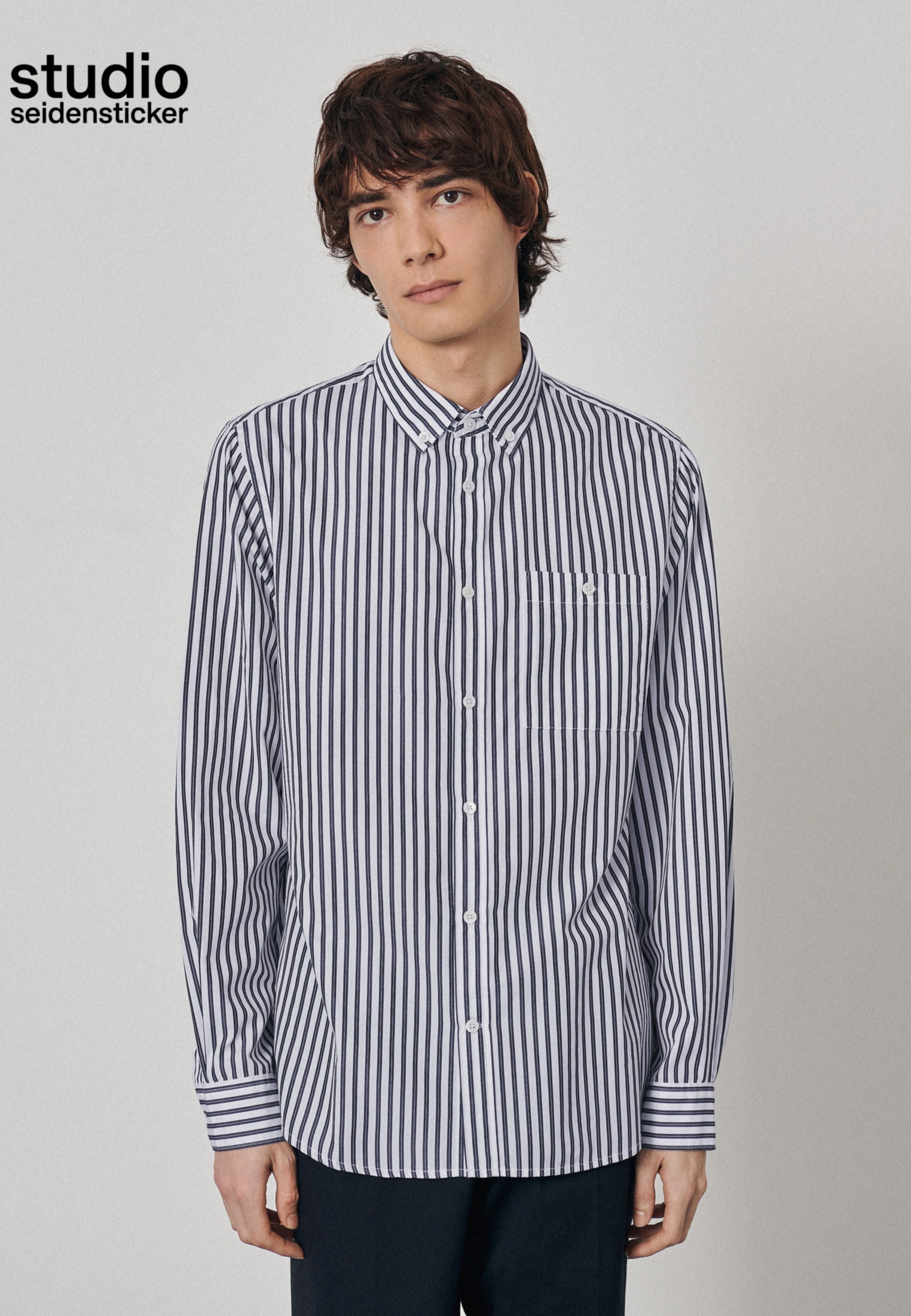 seidensticker Businesshemd »Studio«, Regular Langarm Button-Down-Kragen Streifen