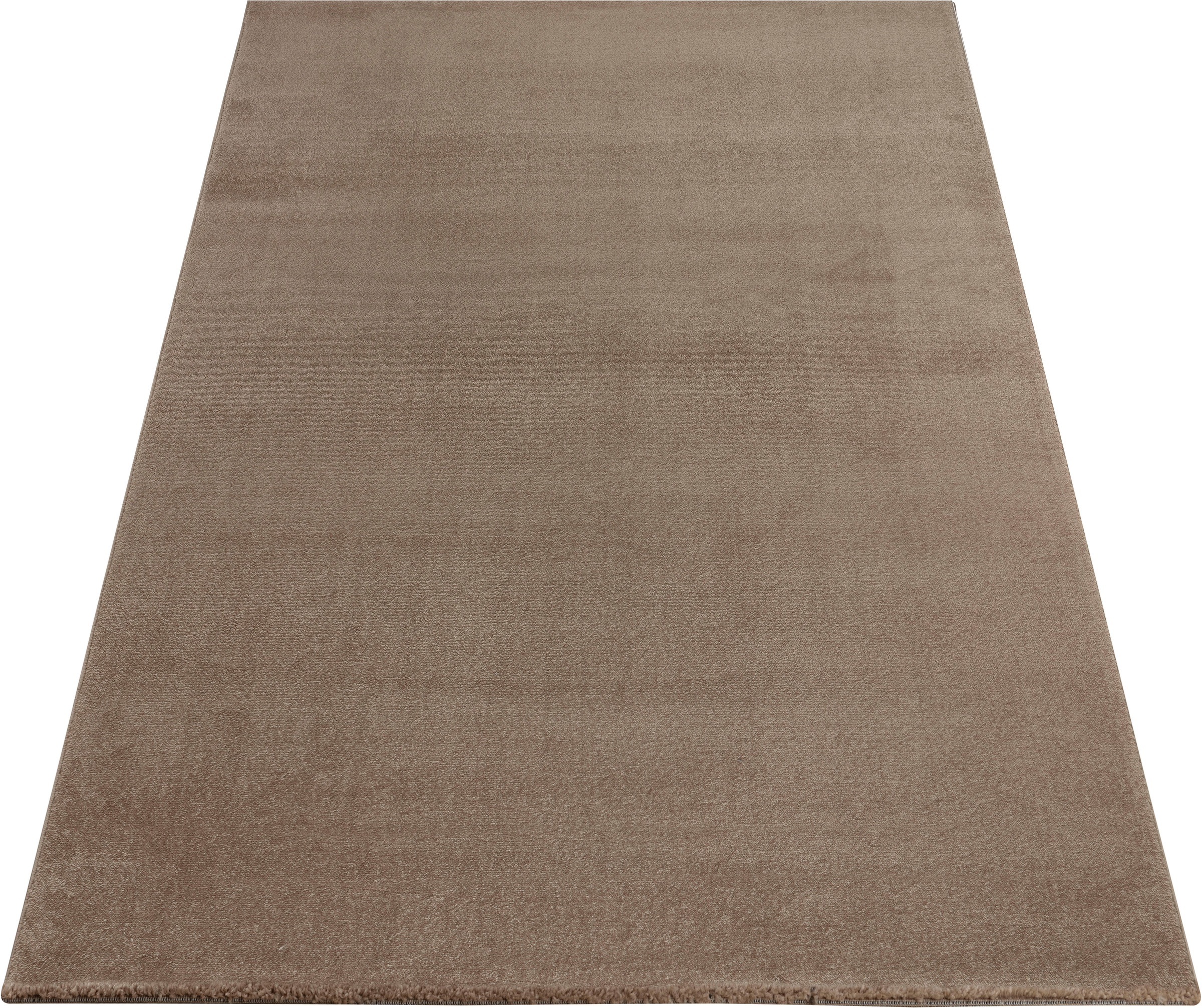 my home Teppich »Kurzflor-Webteppich GRANADA 4800, uni Soft Touch«, rechteckig, 20 mm Höhe, leichter Glanz, auch in rund, Wohnzimmer, Schlafzimmer, Kinderzimmer