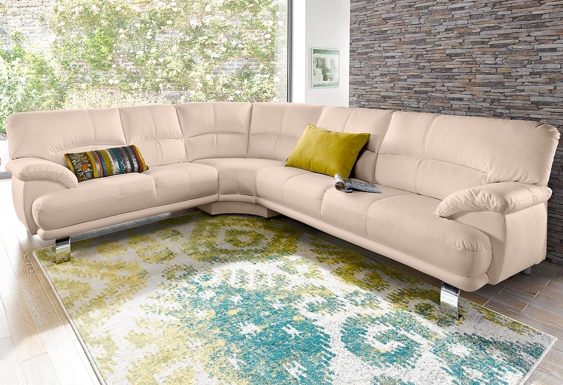 TRENDMANUFAKTUR Ecksofa »Cecilia in italienischem Design, modern und komfortabel, L-Form«, bequeme Armlehnen, mit langem Schenkel