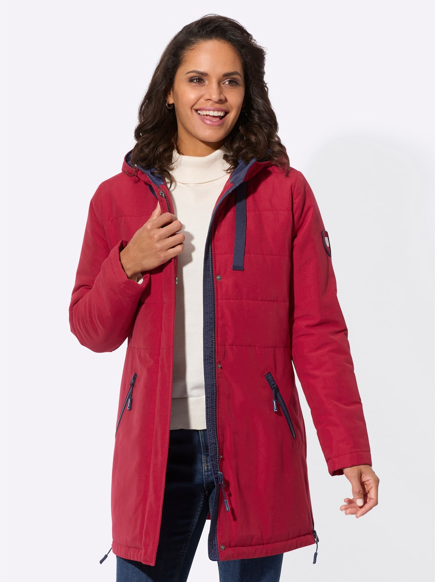Casual Looks Langjacke, mit Kapuze