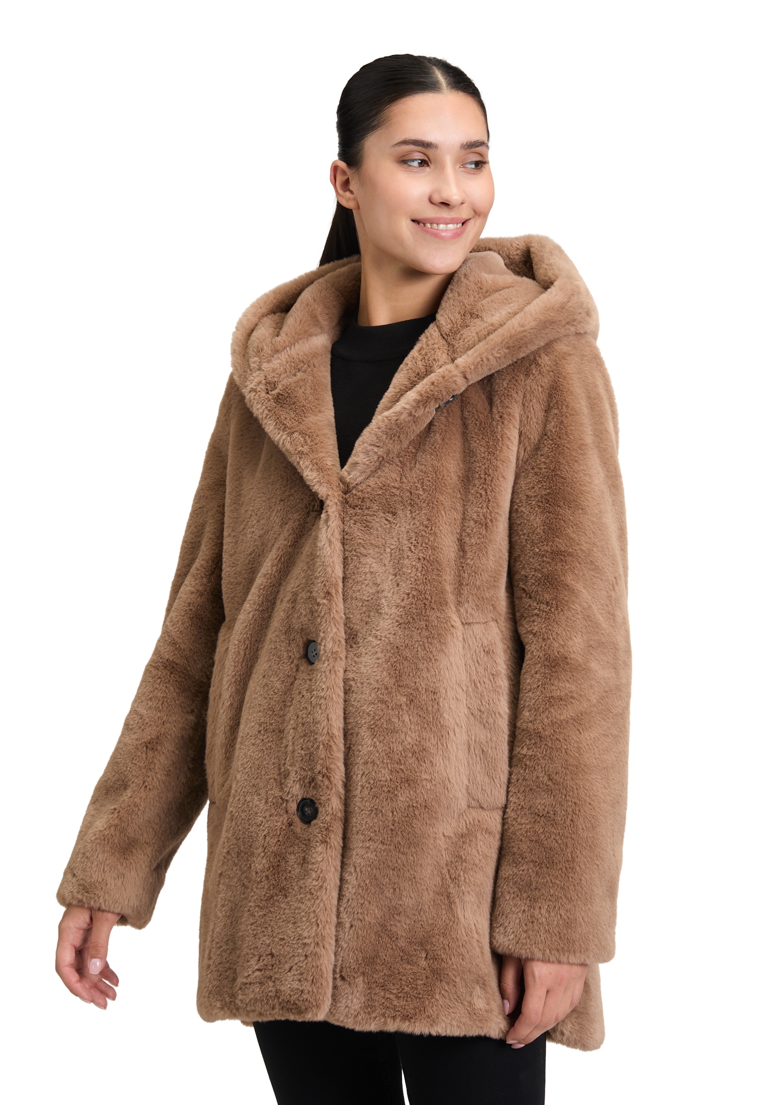 Betty Barclay Plüschjacke »Plüschjacke mit Kapuze«