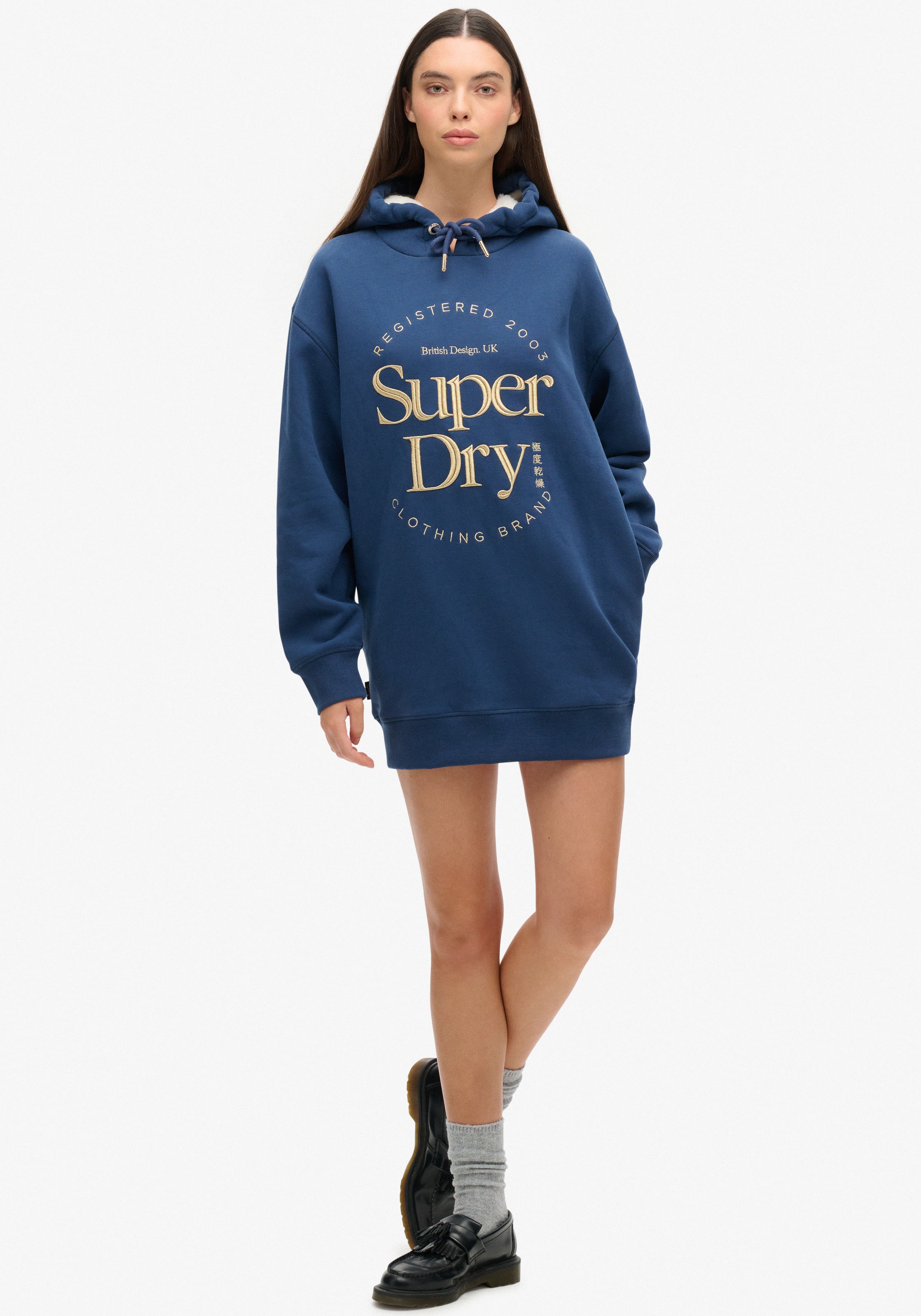 Superdry Jerseykleid »LUXE METALLIC LOGO HOOD DRESS«, Sommerkleid