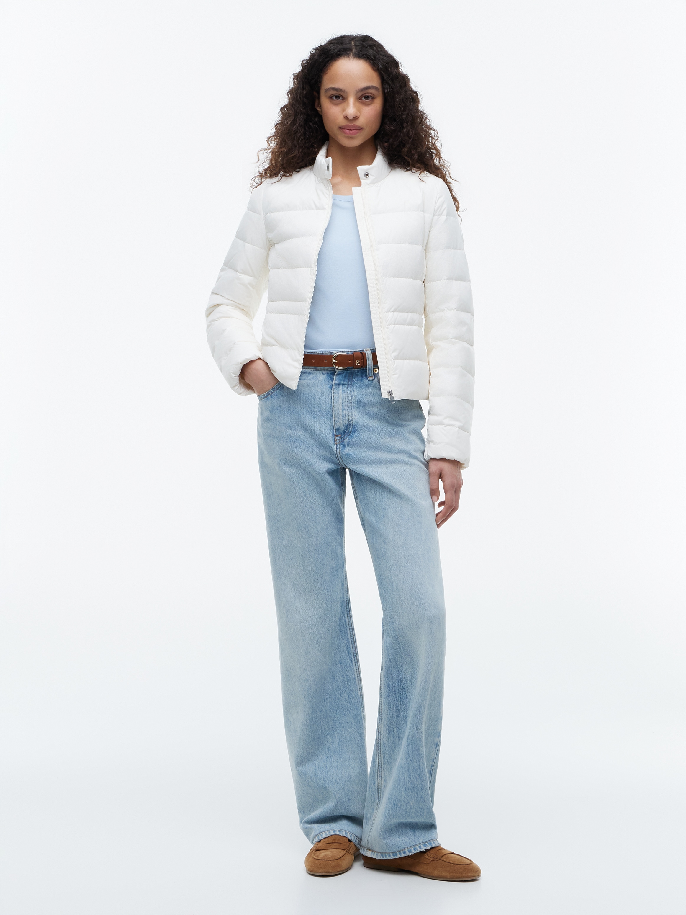Tommy Hilfiger Daunenjacke »LW DOWN PACKABLE JACKET« ohne Kapuze aus pflegeleichter Kunstfaser, leichte Steppqualität