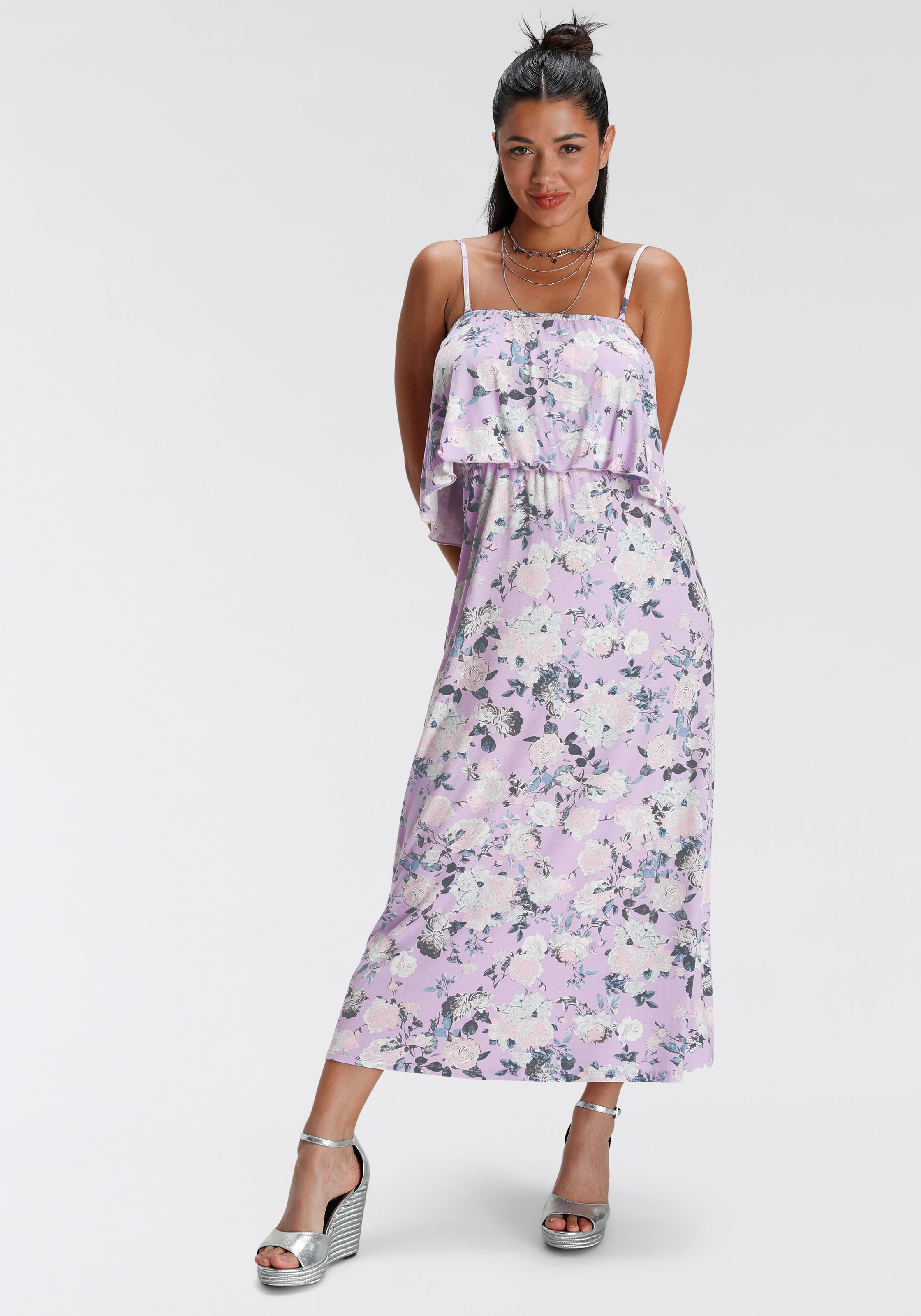 Melrose Maxikleid, mit Volant am Ausschnitt kaufen