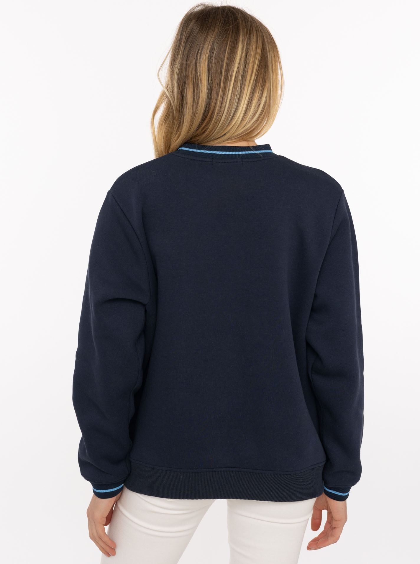 Zwillingsherz Hoodie »"Smile Shine"«, Rundhals, mit Lurexstreifen an den Bündchen, glänzende Stickerei
