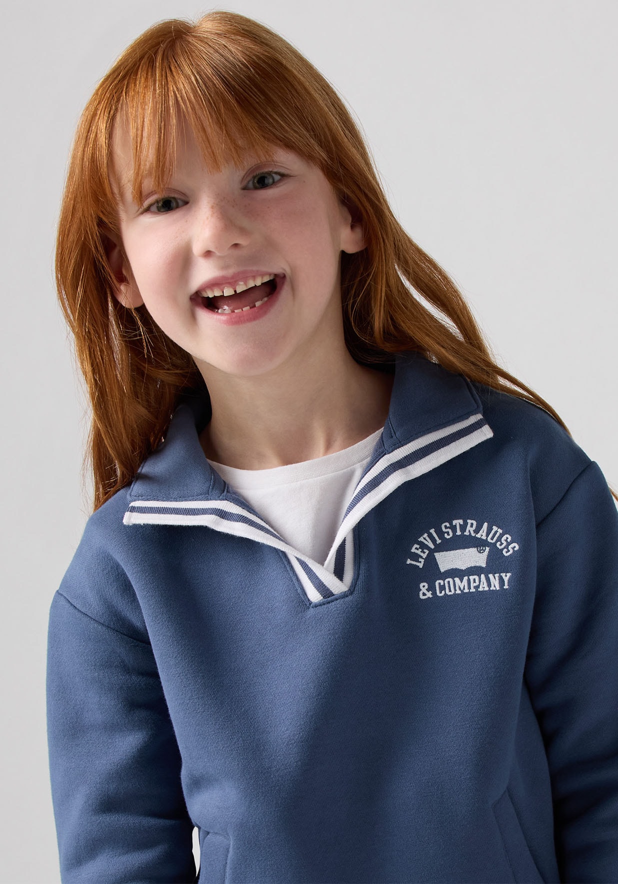 Levi's® Kids Sweatshirt »LVG COLLEGIATE LS COLLAR TOP«, mit Umlegekragen und Taschen, for Girls