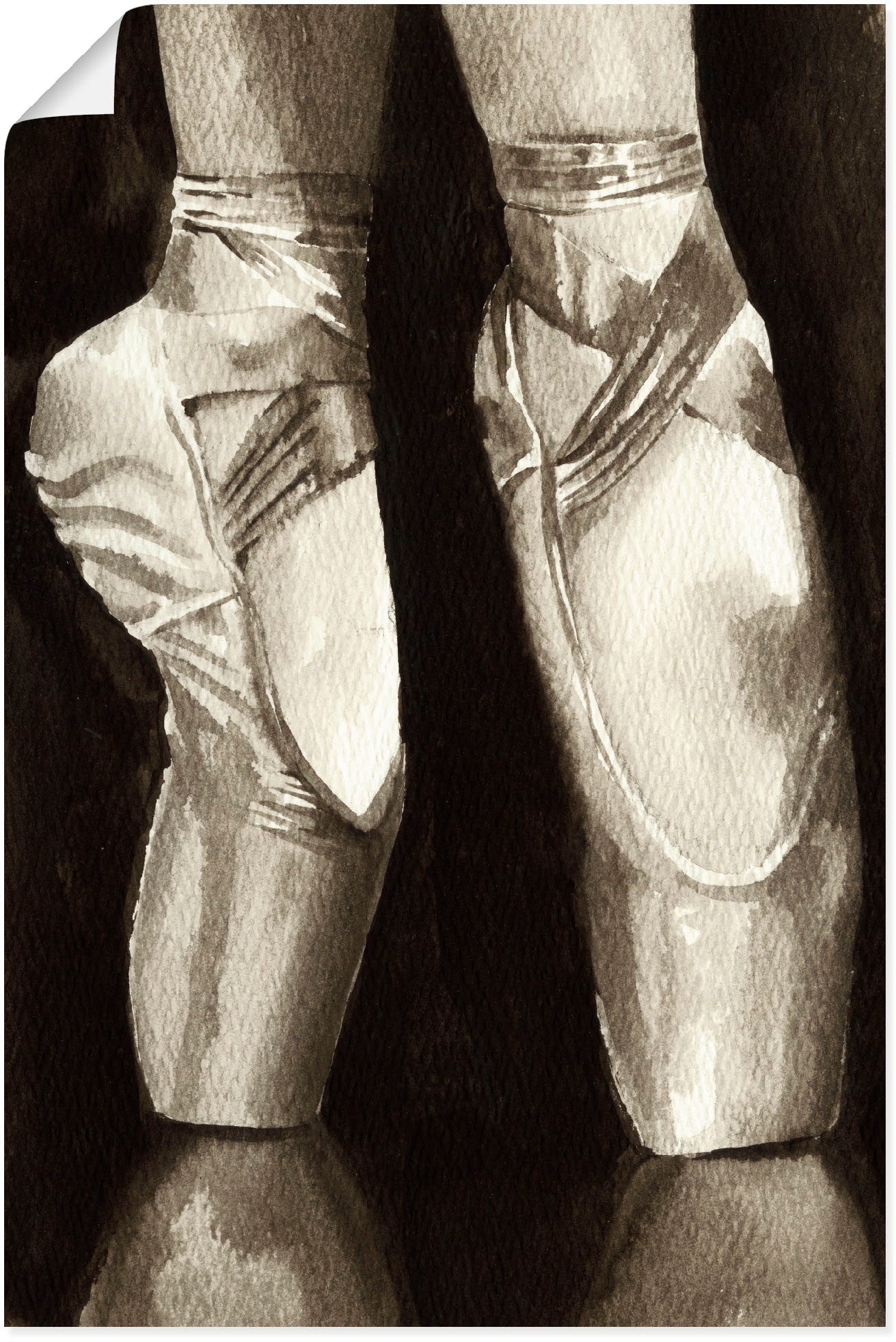 Artland Wandbild »Balletschuhe II«, Sport, (1 St.), in vielen Größen & Produktarten - Alubild / Outdoorbild für den Außenbereich, Leinwandbild, Poster, Wandaufkleber / Wandtattoo auch für Badezimmer geeignet