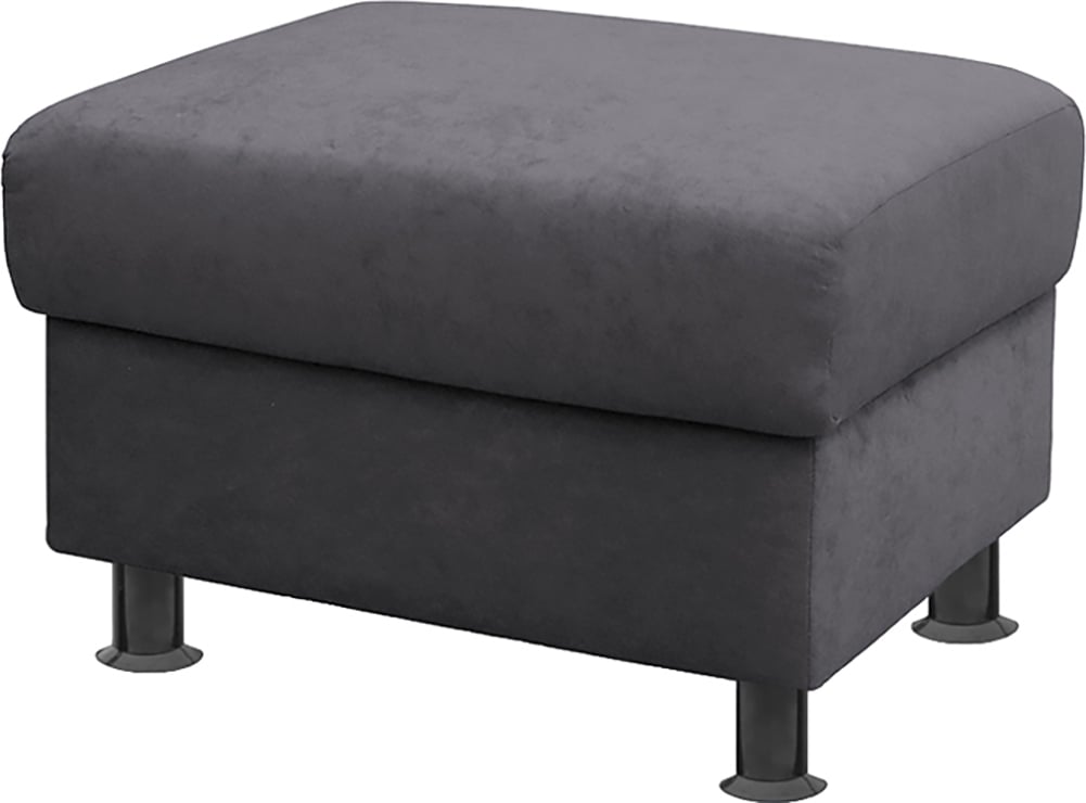 TRENDMANUFAKTUR Hocker »Rondo, Polsterhocker zur Serie, Breite 67 cm, Füße schwarz« Fußhocker wahlweise mit Federkern, in verschiedenen Bezügen bestellbar