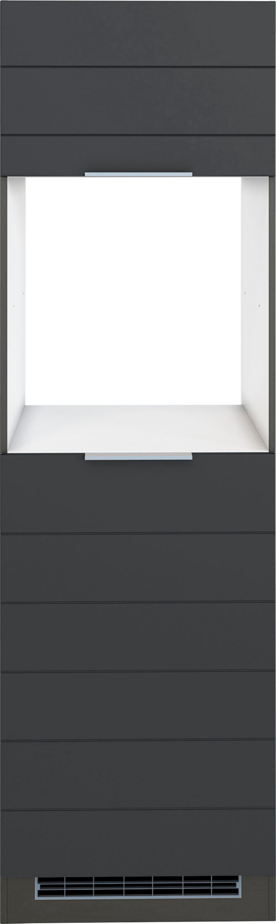 KOCHSTATION Backofen/Kühlumbauschrank »KS-Luhe« 60 cm breit, hochwertige MDF-Fronten mit waagerechter Lisene