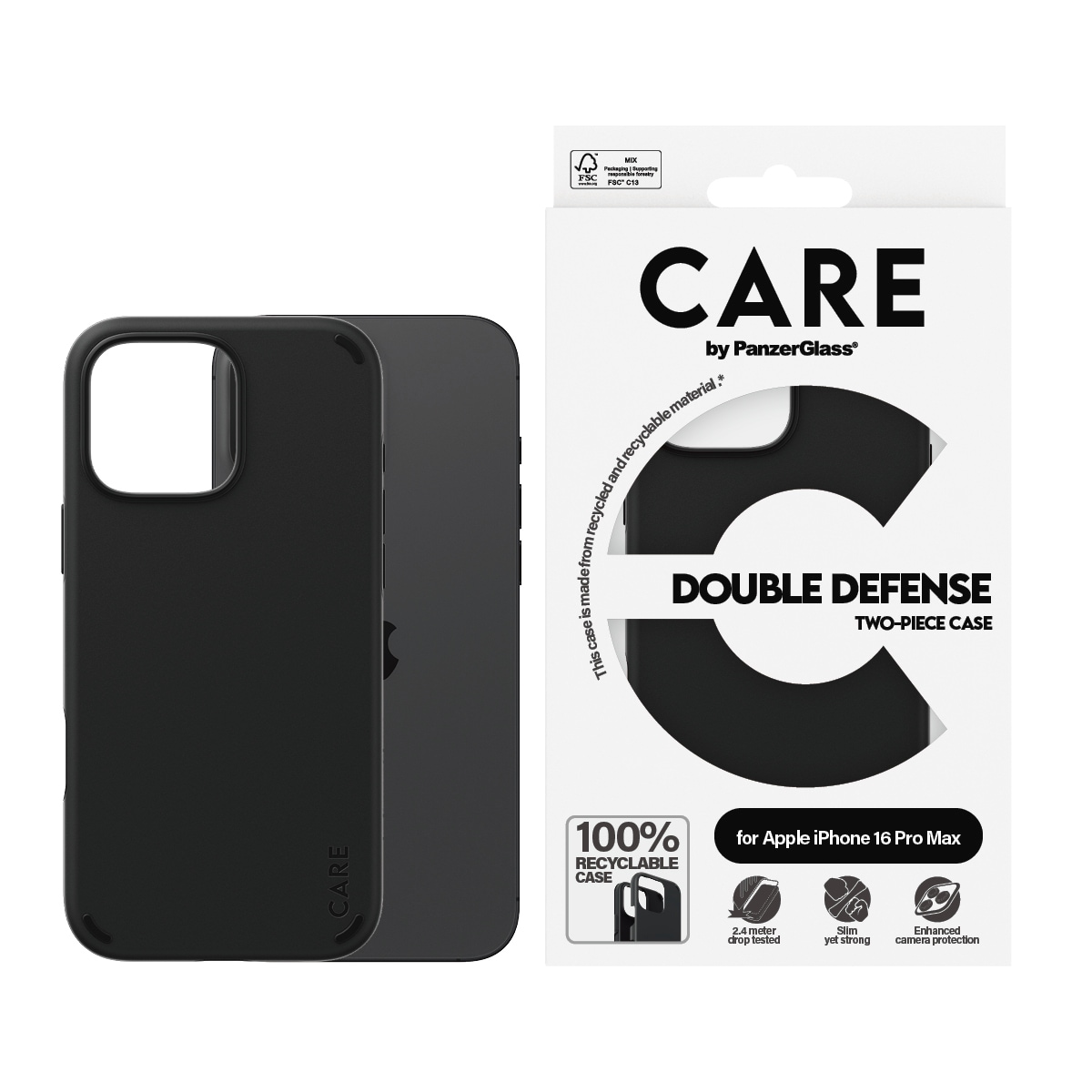 Handyhülle »Double Defence Case für Apple iPhone 16 Pro Max«, Backcover, Schutzhülle,...