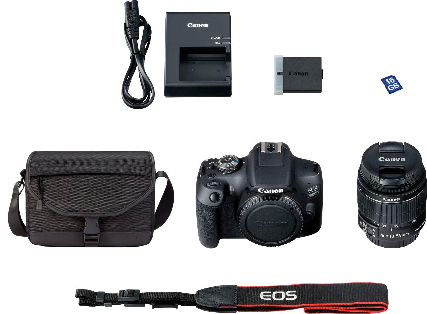 Canon Spiegelreflexkamera »EOS 2000D Kit«, EF-S 18-55 IS II, 24,1 MP, NFC-WLAN (Wi-Fi), inkl. EF-S 18-55 IS II Objektiv