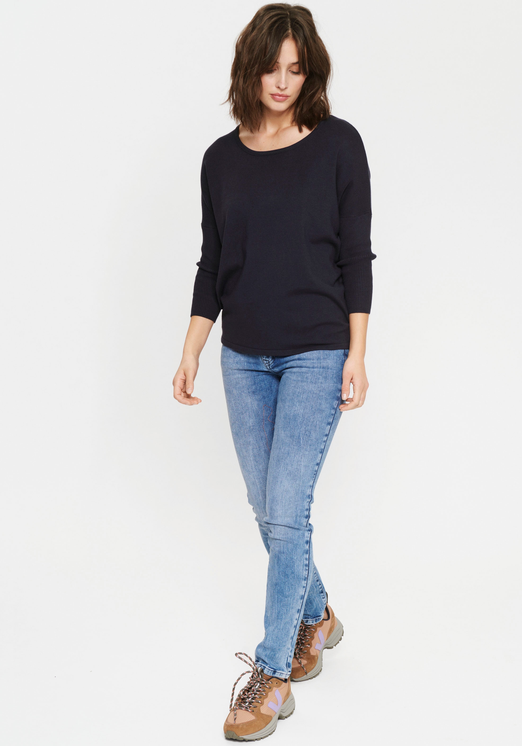 Saint Tropez Rundhalspullover »A2561, MilaSZ R-Neck«