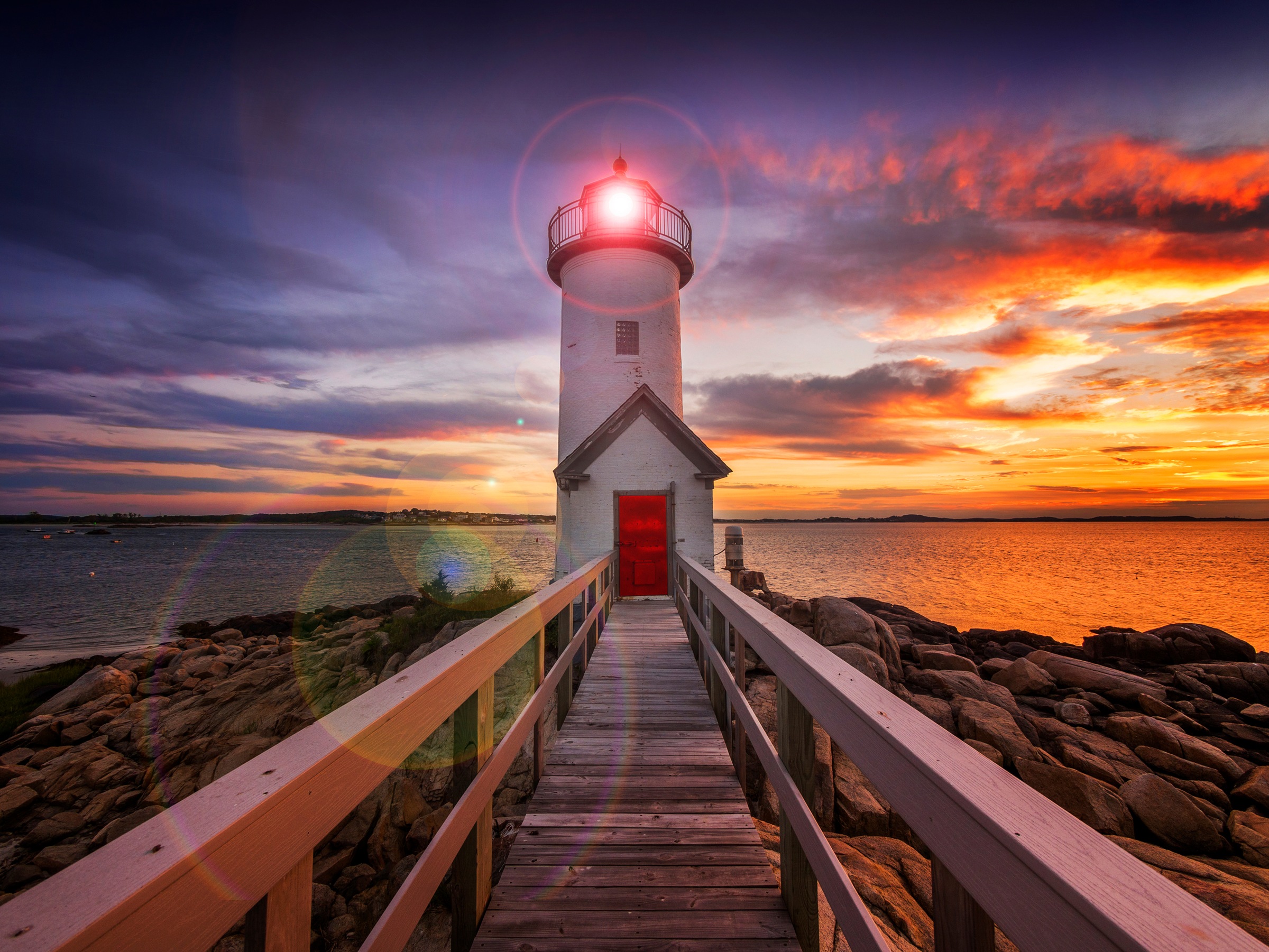 Papermoon Fototapete »Annisquam Lighhouse Sunset«