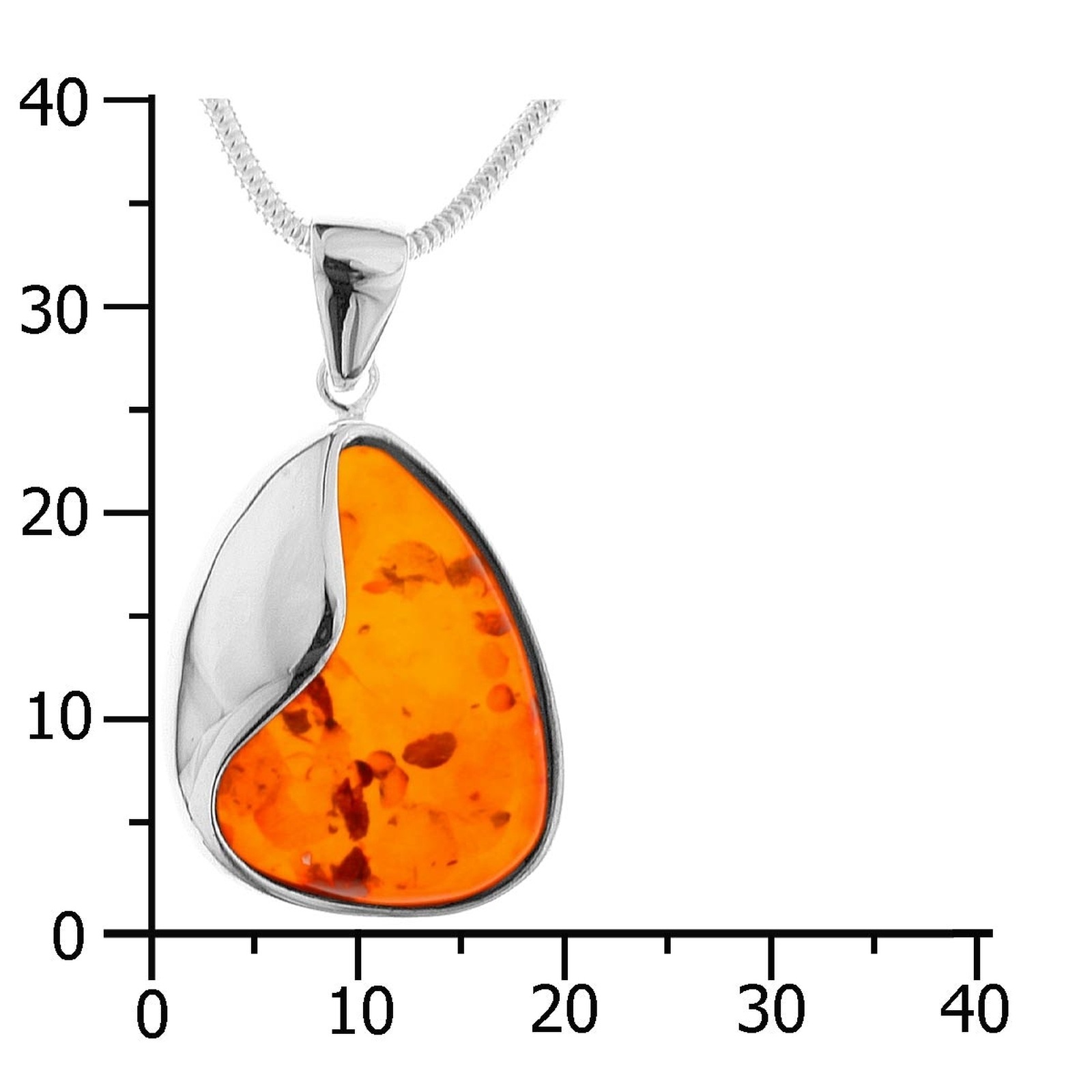 OSTSEE-SCHMUCK Kette mit Anhänger »- Jeska 34 - Silber 925/000 - Bernstein«