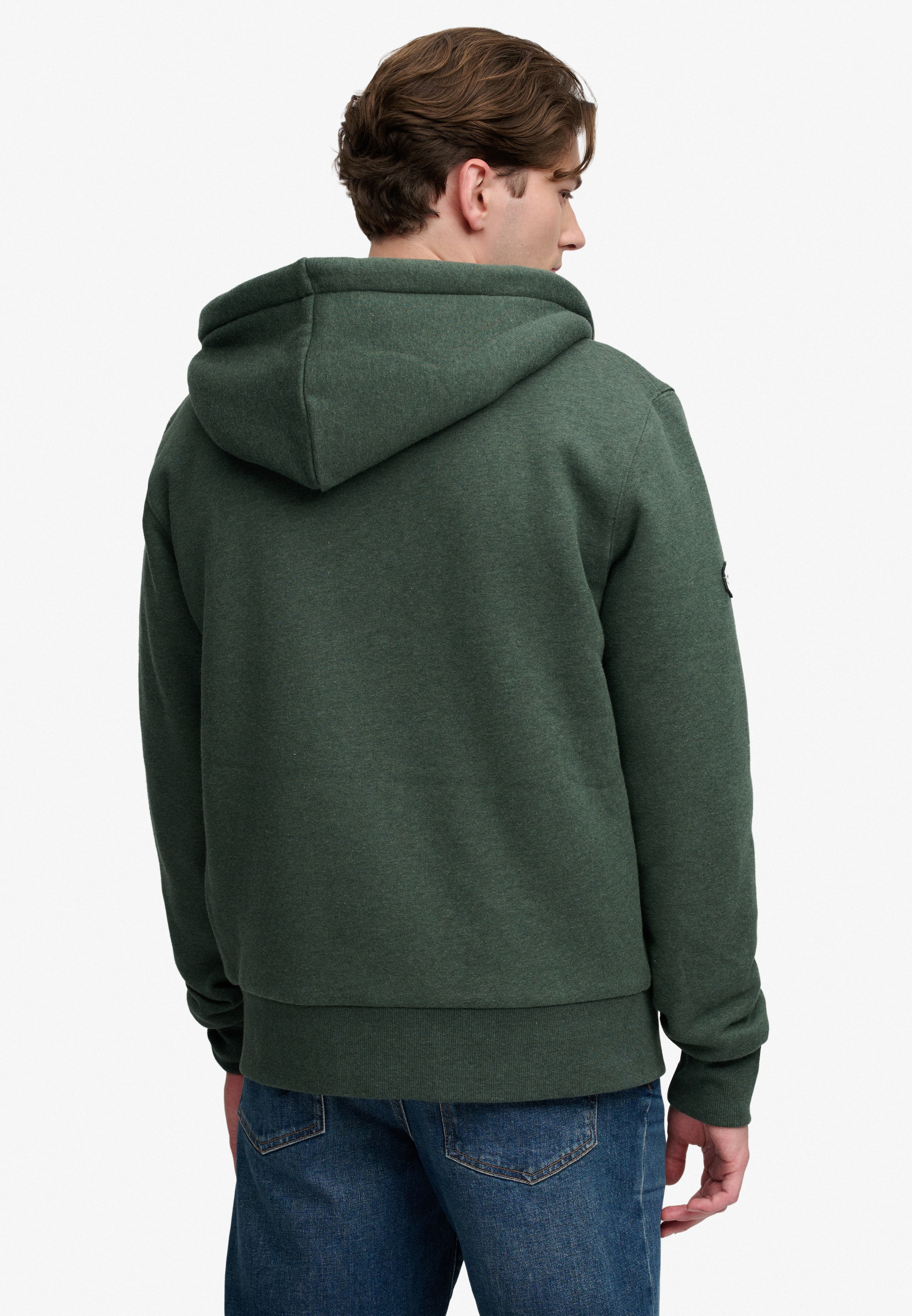 Superdry Kapuzensweatjacke »BORG LINED ZIPHOOD« Baumwollmischung, slim fit