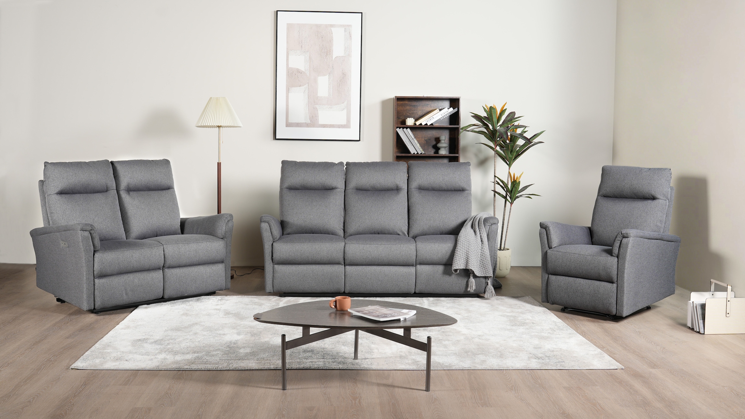 Home affaire Polstergarnitur »FINNARA, 3+2+1, elelektrische Relaxfunktion, USB A/C« Liegefunktion 105°-135°, Federkern,