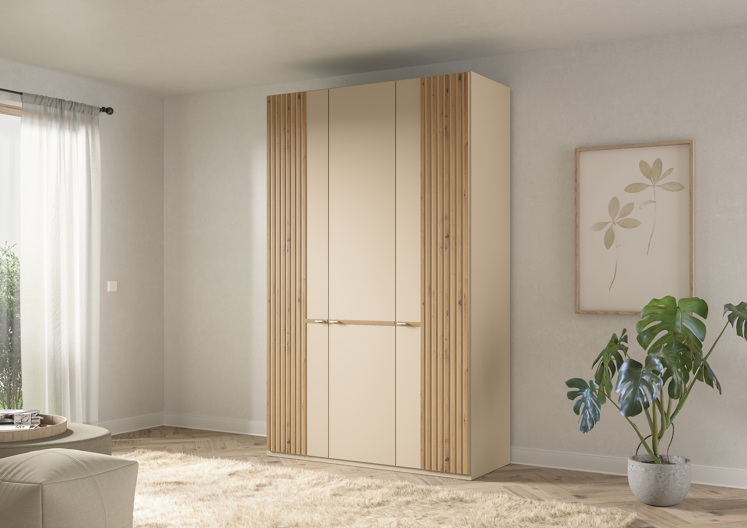 Musterring Kleiderschrank »Isabelle« Lamellen in Eiche, Griffe in silber, verschiedene Größen und Farben