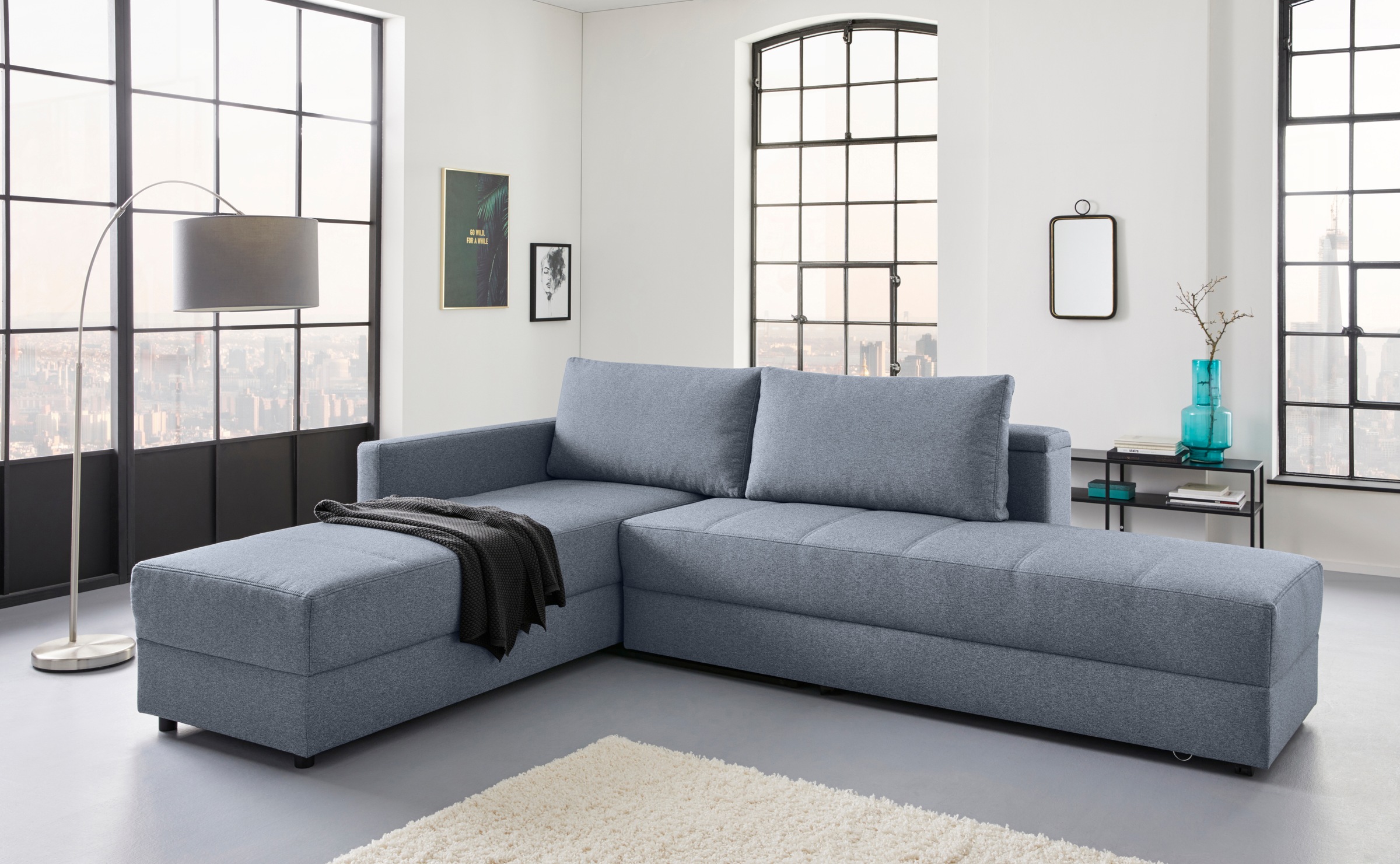 LOOKS by Wolfgang Joop Ecksofa »LooksIII L-Form«, durch Drehfunktion zum Bett wandelbar, inklusive Staufach