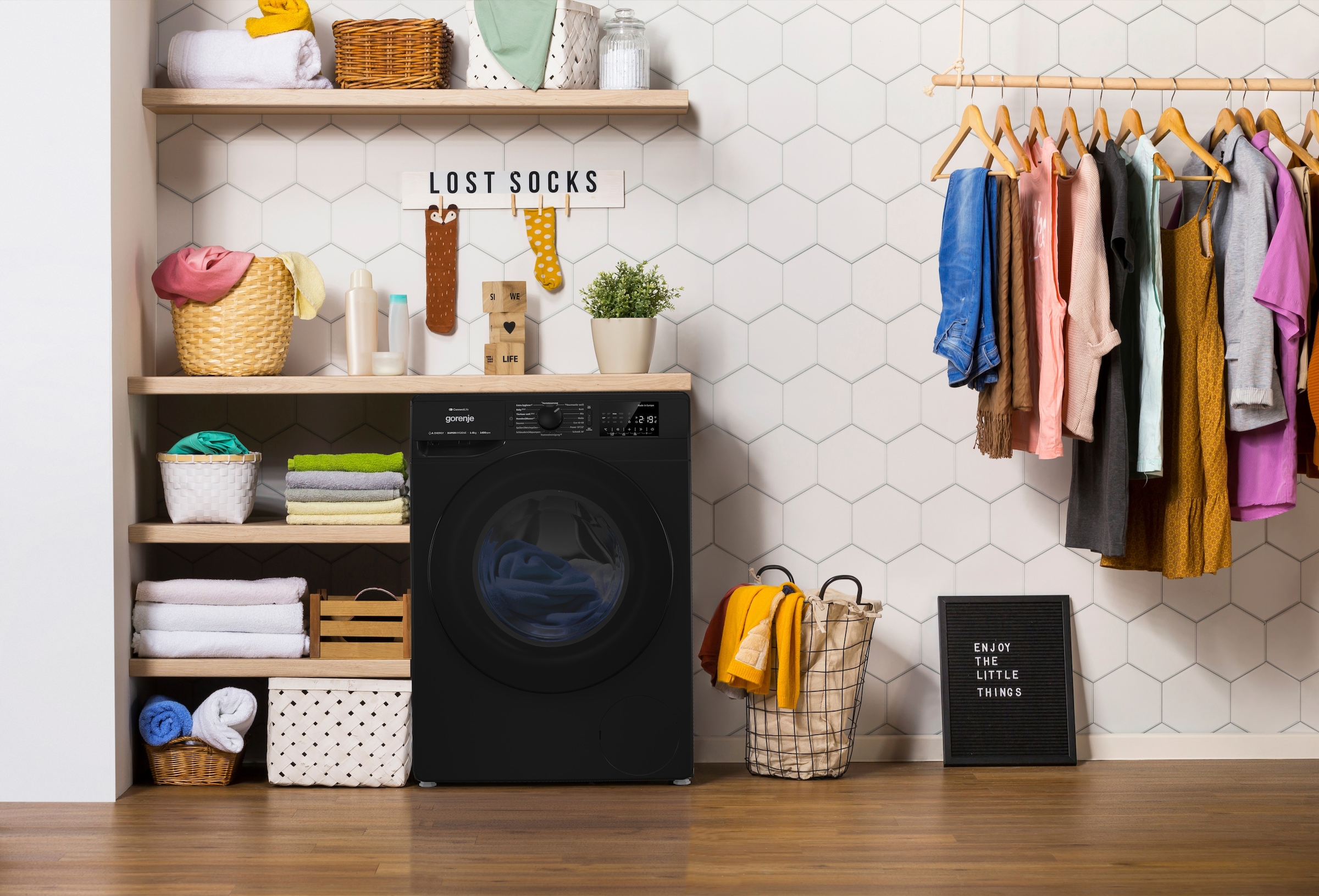 GORENJE Waschmaschine »WPNEI84A1DTSB«, 8 kg, 1400 U/min, Energieklasse A-10%