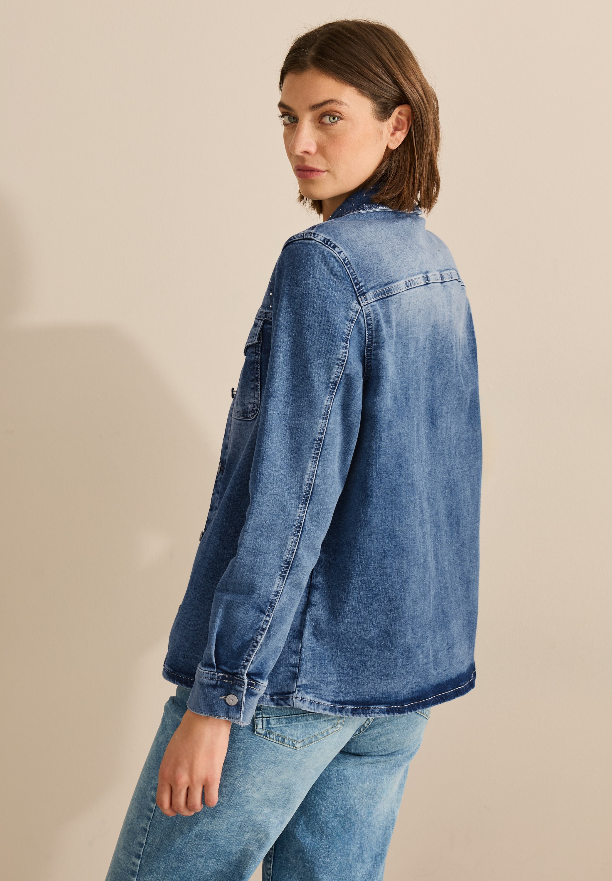 Cecil Oversize-Shirt, Overshirt mit Glitzersteinen