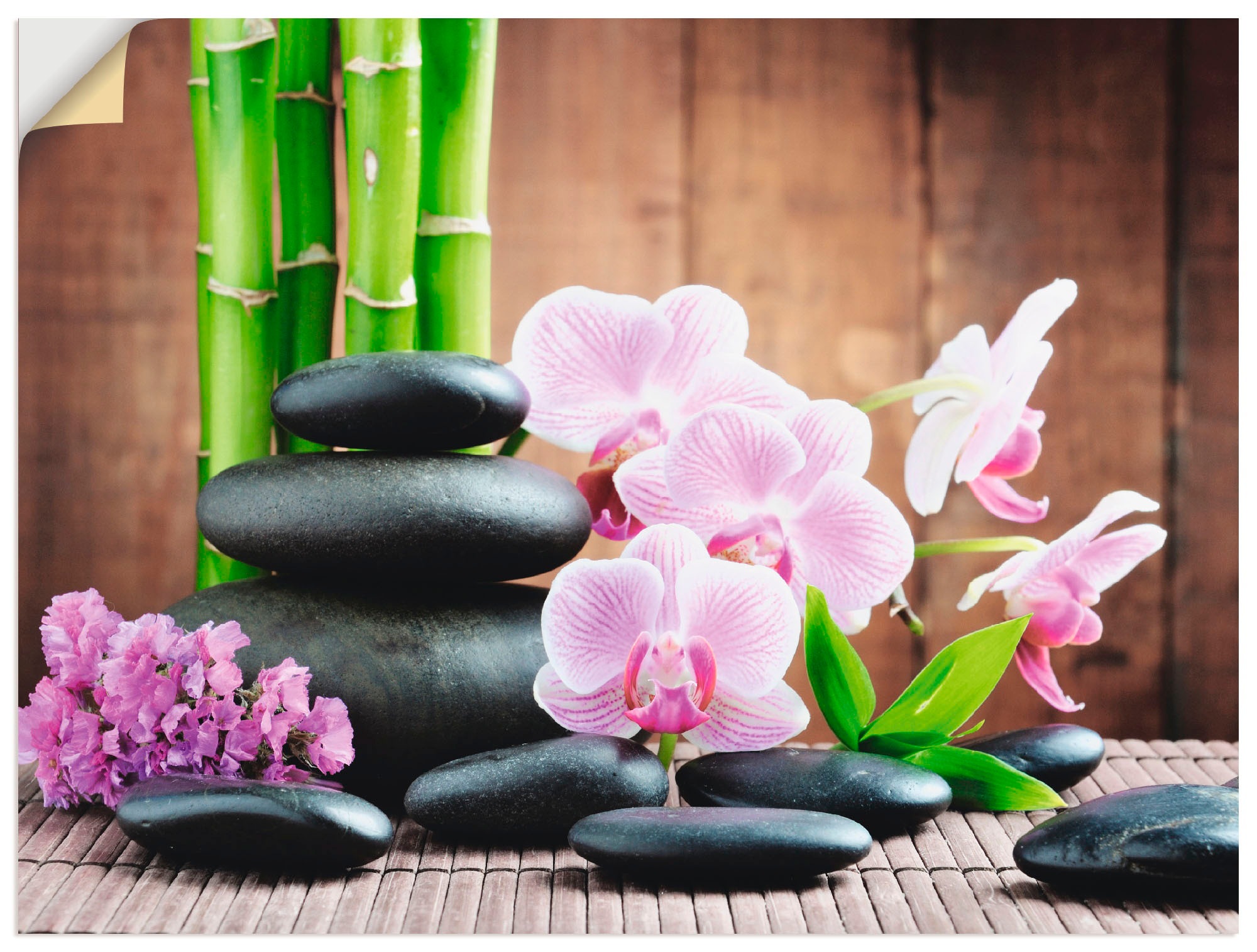 Artland Wandbild »Spa Konzept Zen Steinen Orchideen«, Zen, (1 St.)