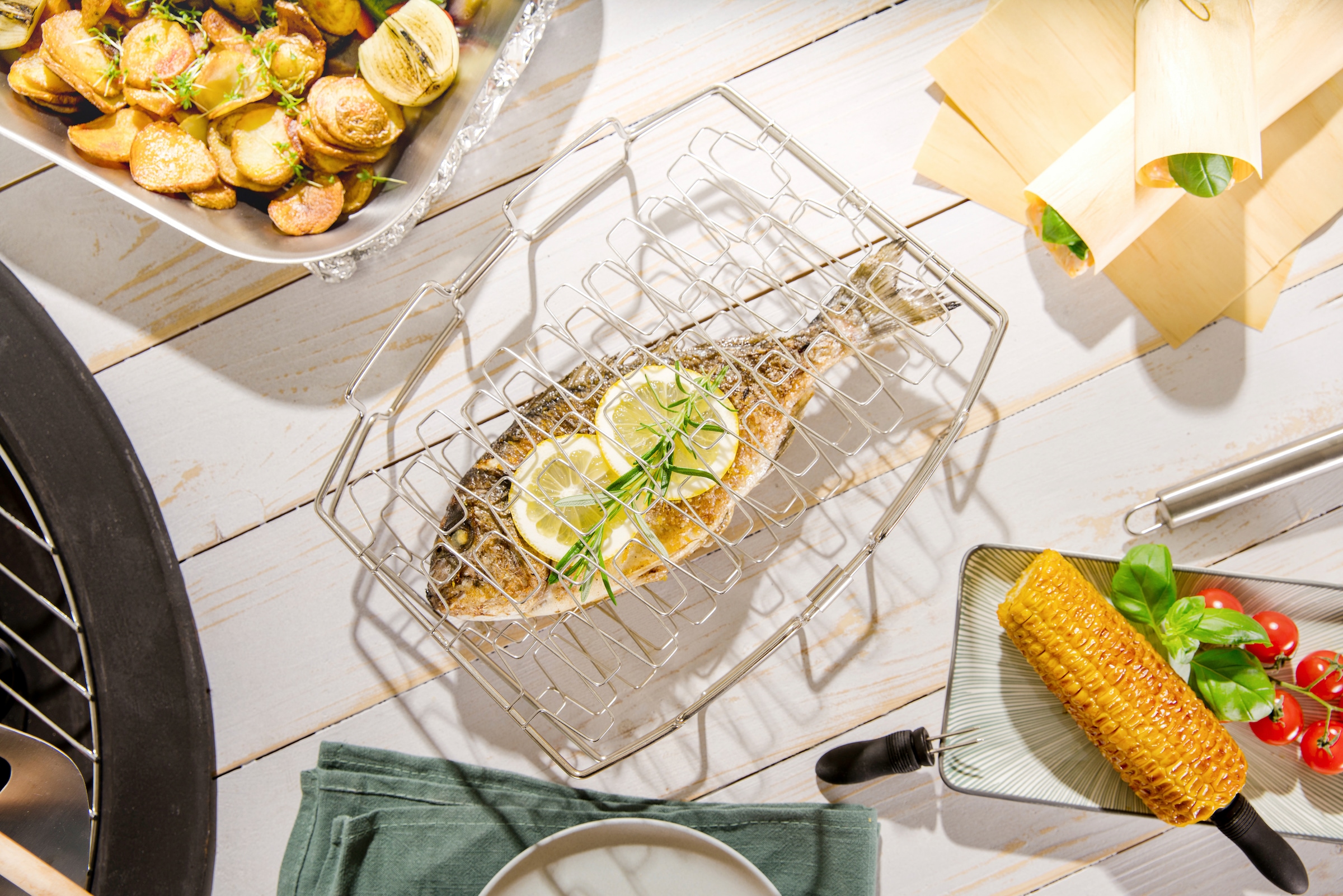 hecht international Grillguthalter »Pescado«, Edelstahl-Metall