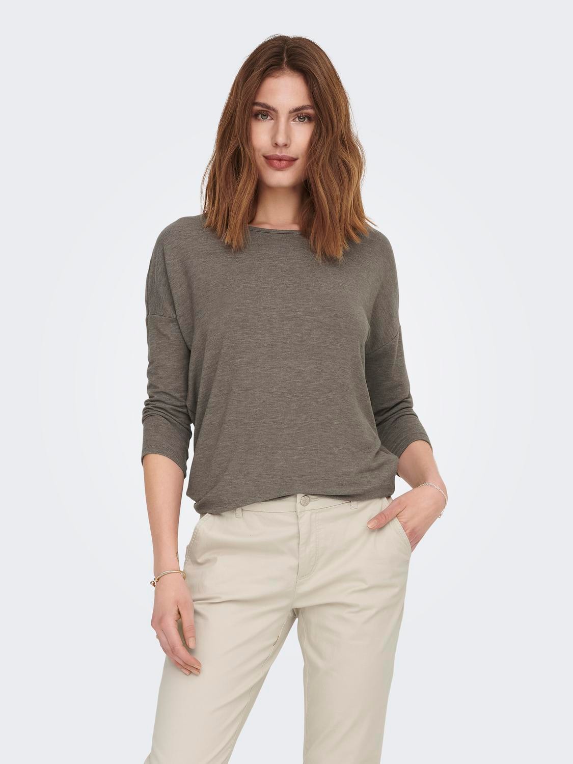 ONLY 3/4-Arm-Shirt »ONLGLAMOUR 3/4 TOP JRS NOOS«, in lässiger Oversize-Form