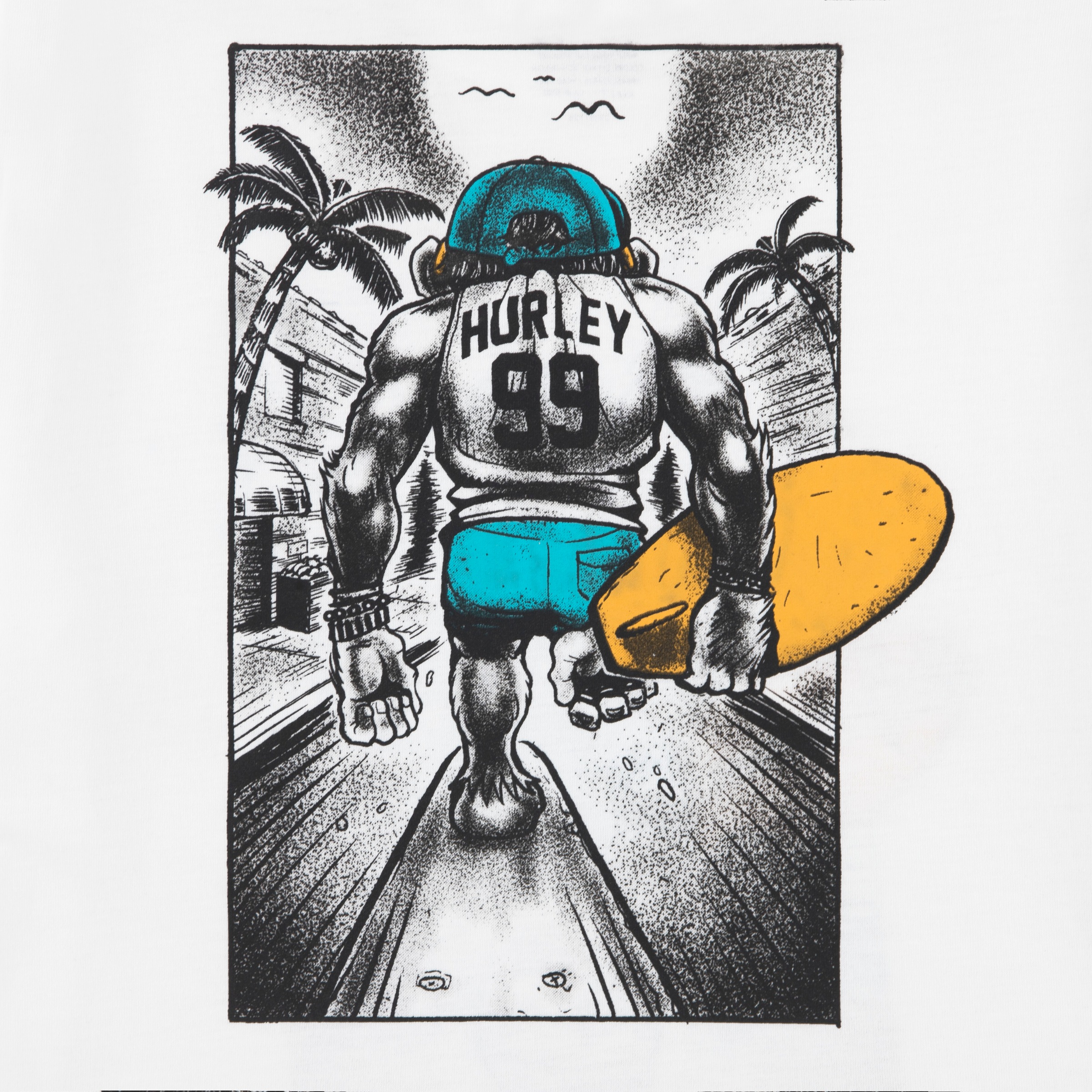 Hurley T-Shirt »HRLB BEACH MONKEY SS TEE« mit Print, aus Baumwolle und Polyester