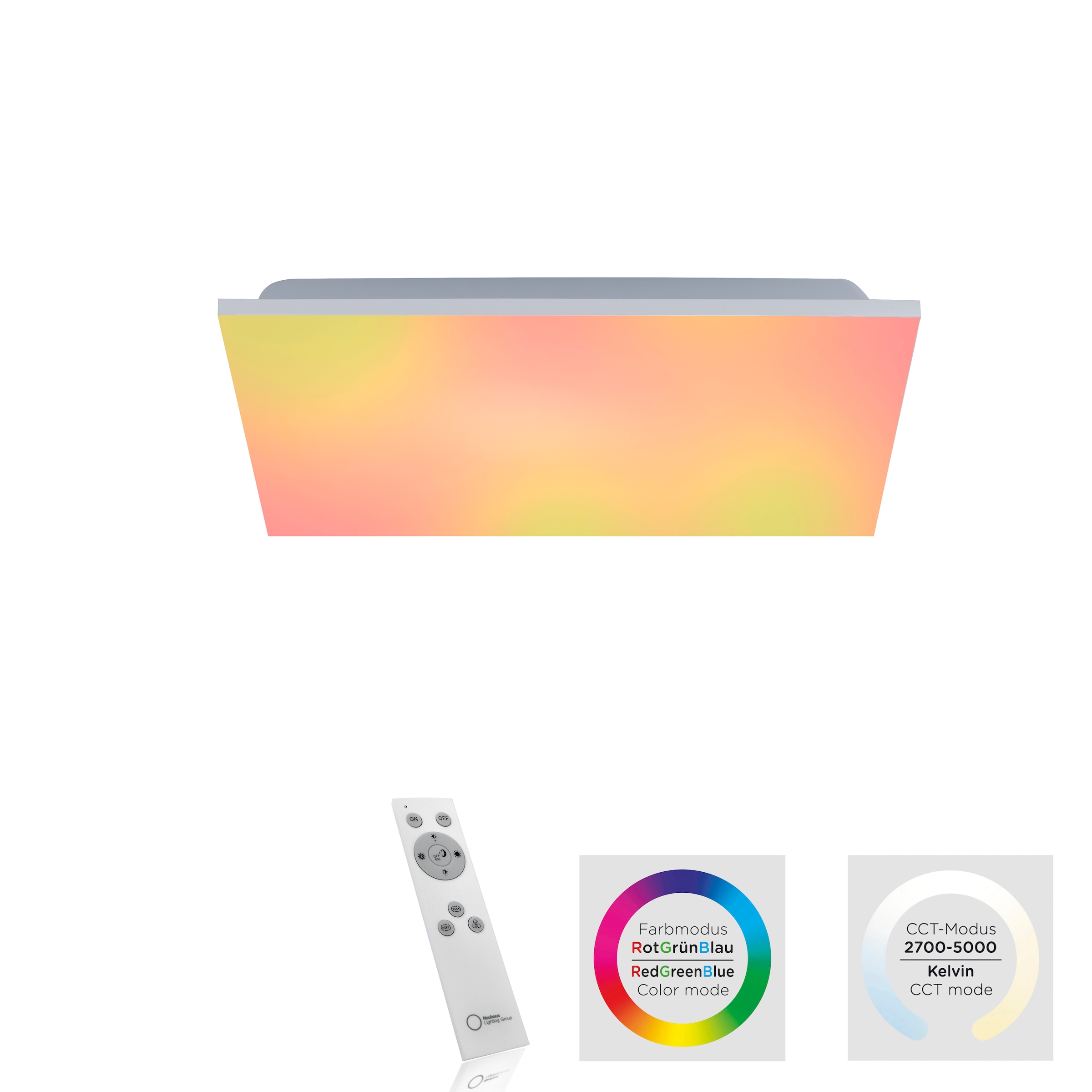 Infrarot OTTO white, - Fernbedienung, Direkt Deckenleuchte inkl. dimmbar, 1 CCT über RGB+tunable Leuchten »YUKON«, bei flammig-flammig,