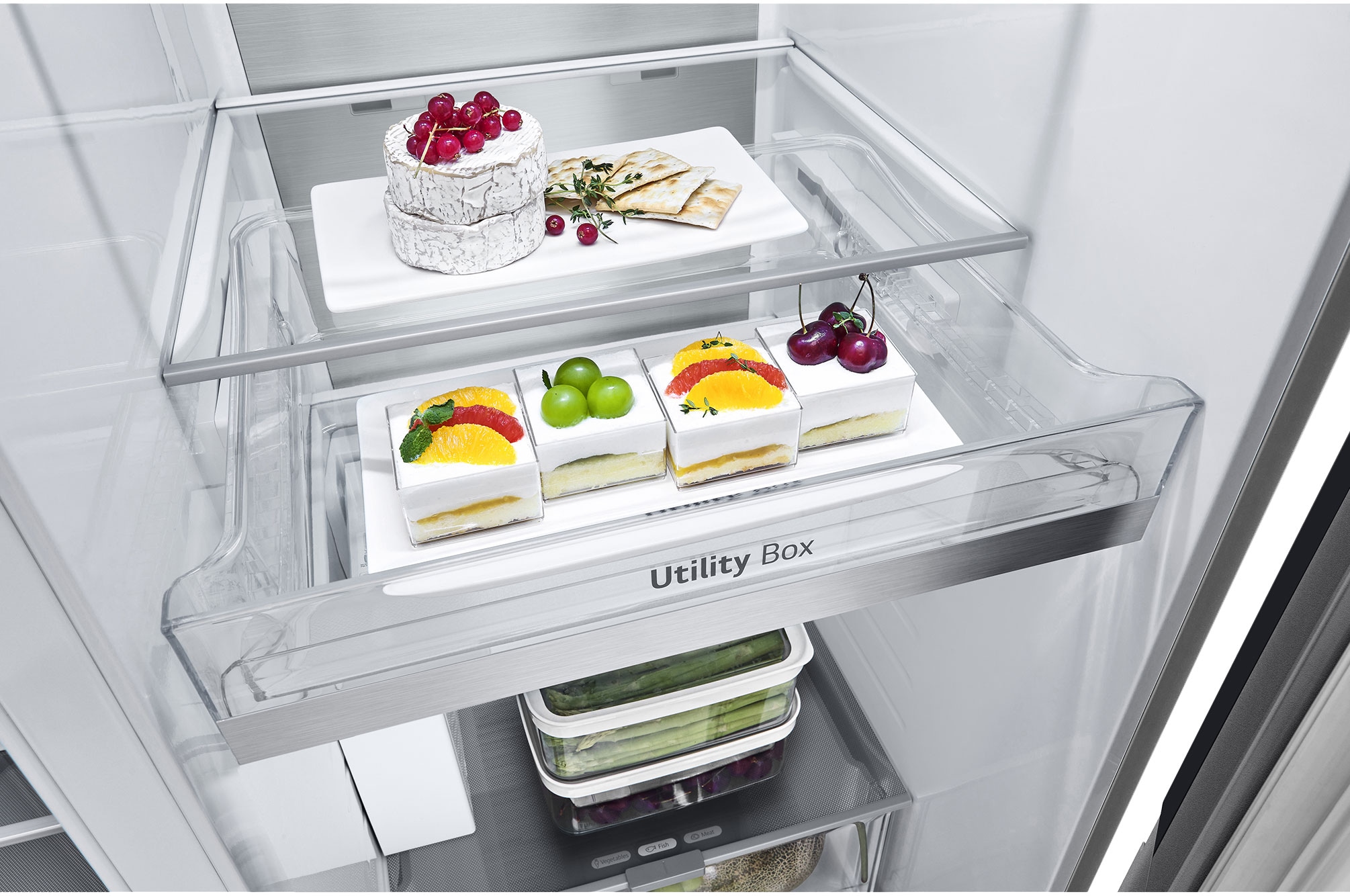 LG Side-by-Side X-Serie »GSXE90MBAD«, großes Wein- und Flaschenregal