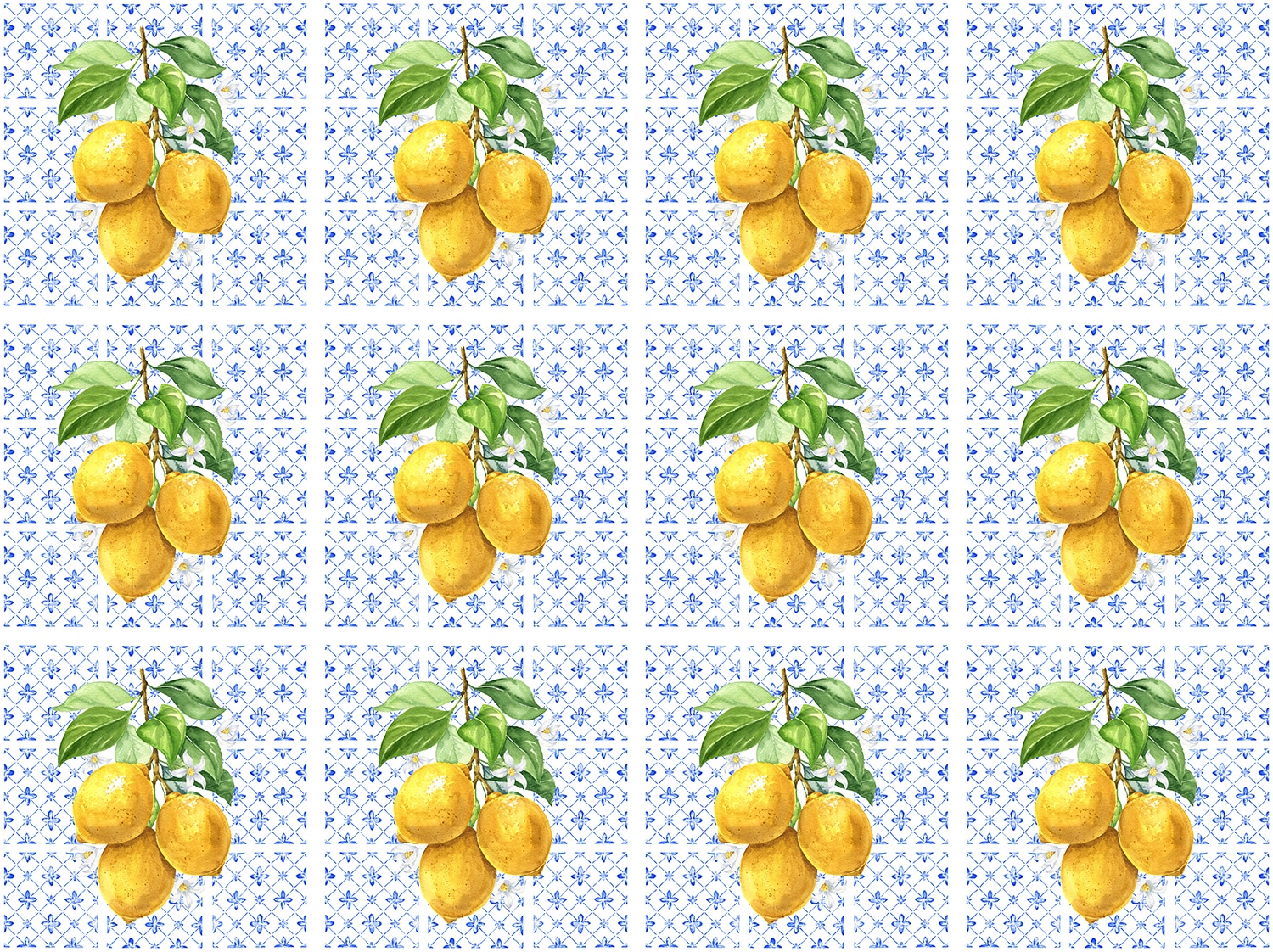 Fliesenaufkleber »Kachel mit Zitronen«, (12 St.), selbstklebend, 12er Set