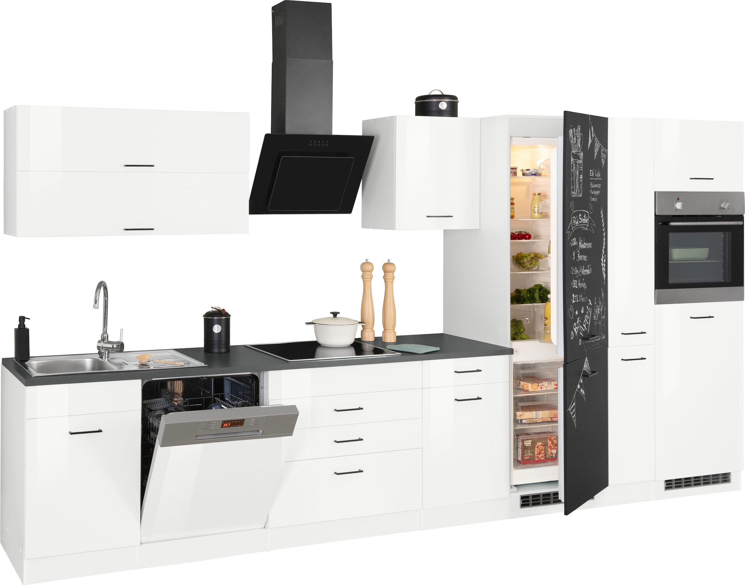 KOCHSTATION Küchenzeile »KS-Trier«, ohne E-Geräte, Breite 390 cm