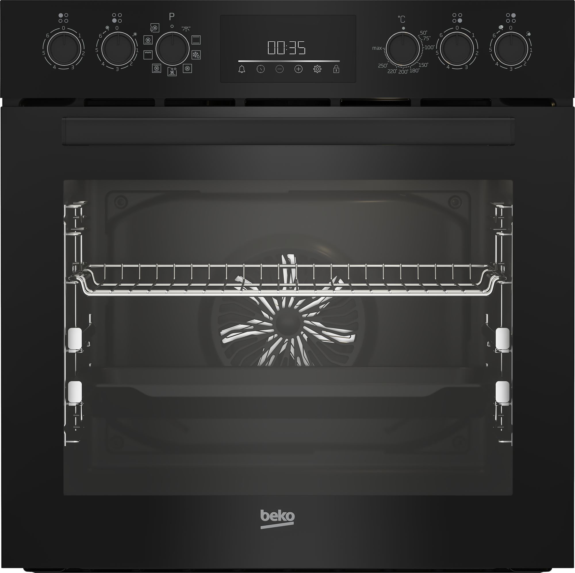 BEKO Induktions Herd-Set »BBUM17341BE«, mit 2-fach-Teleskopauszug, (Set), Heißluft mit Ringheizkörper