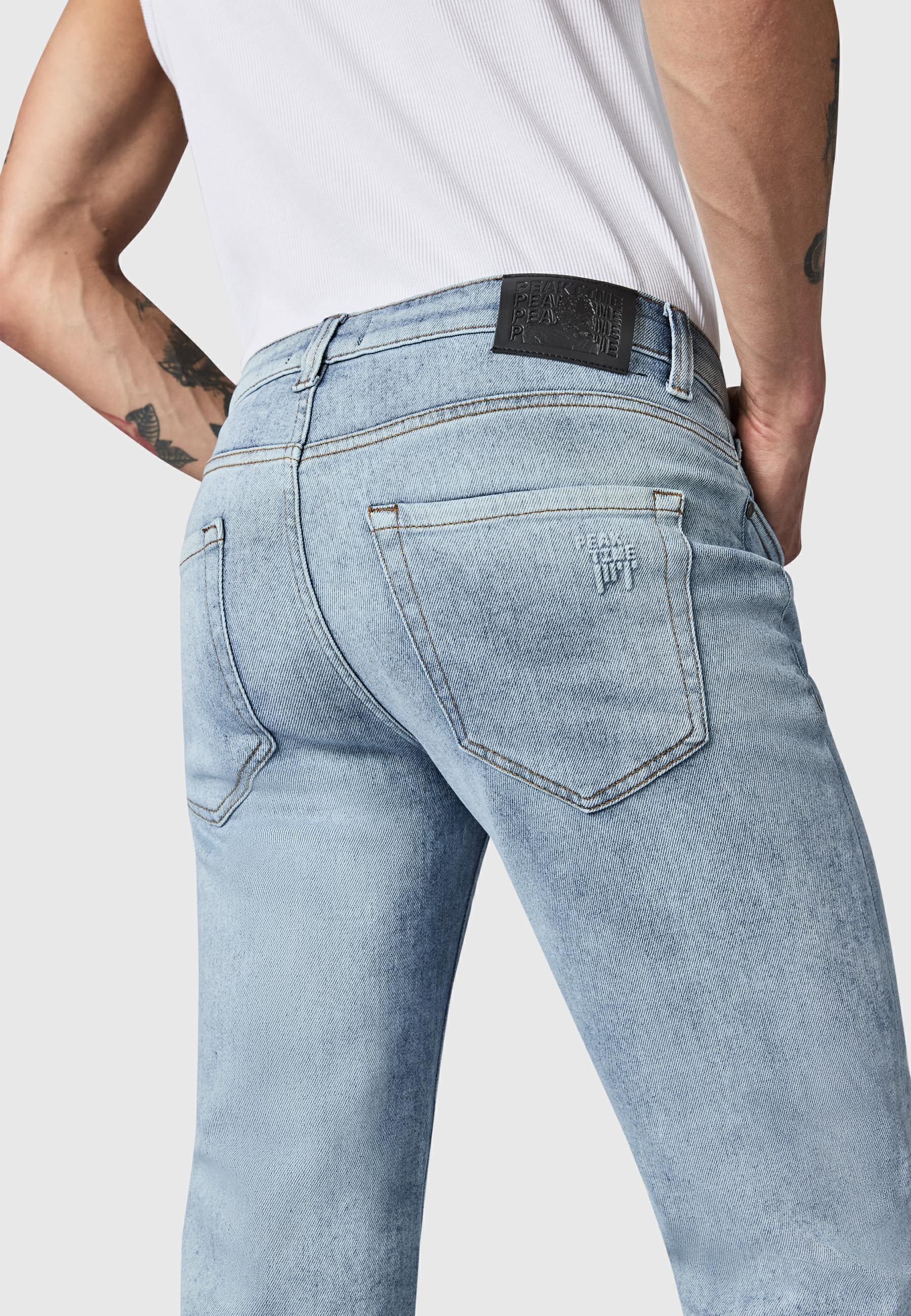 PEAK TIME Tapered-fit-Jeans »Tapered-fit-Jeans Cosmis« Herren Tapered Jeans mit Logoprägung