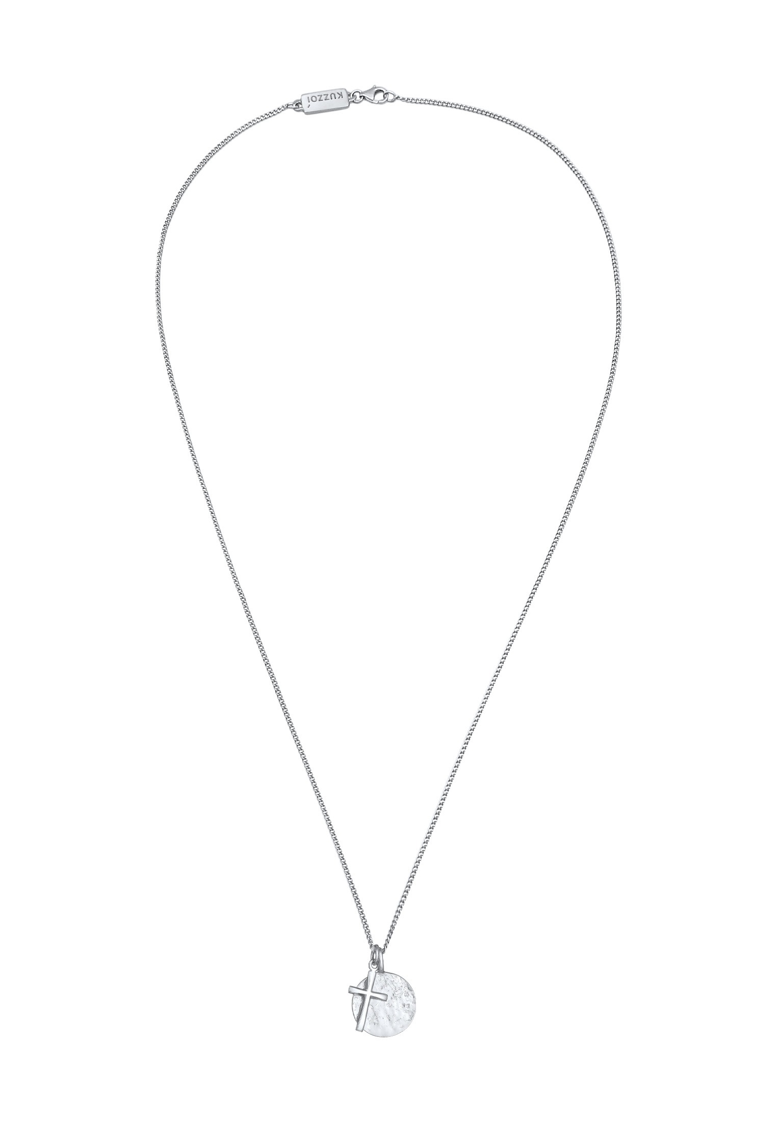 Kuzzoi Lange Kette »Halskette Herren Coin Antik Kreuz Trend Modern 925 Silber«