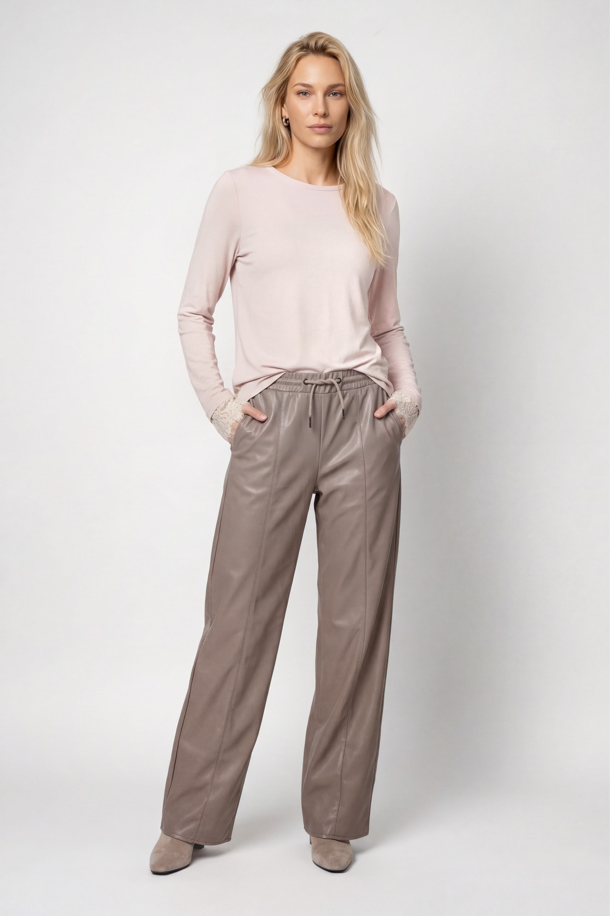 Monari Langarmshirt »Shirt Basic Spitzendetail« Regular fit mit Spitzenborte