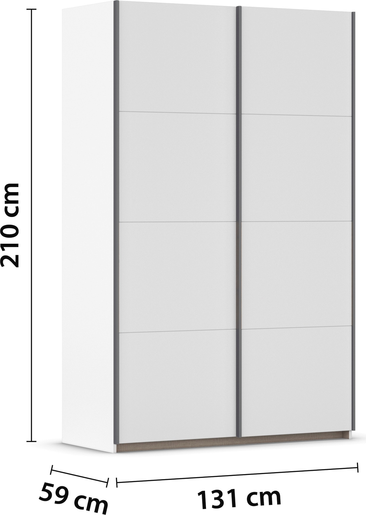 rauch Schwebetürenschrank »Kleiderschrank Schrank Garderobe Schlafzimmerschrank OXFORD«, (in 3 verschiedenen Ausstattungen BASIC/CLASSIC/PREMIUM), mit Griffleisten aus Metall, auch für kleinere Räume MADE IN GERMANY