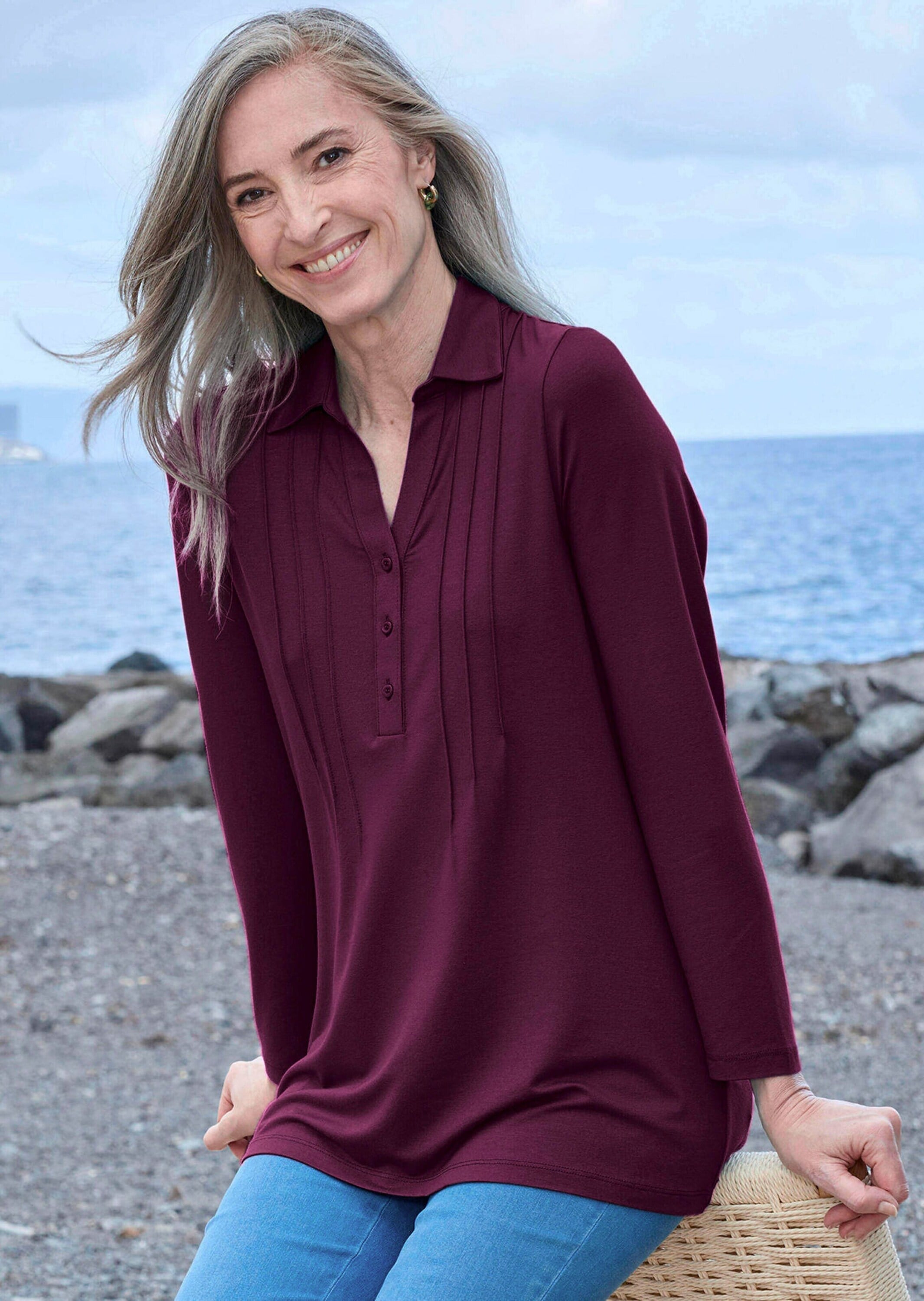 GOLDNER Langarmshirt »Tunika aus Viskose-Jersey«