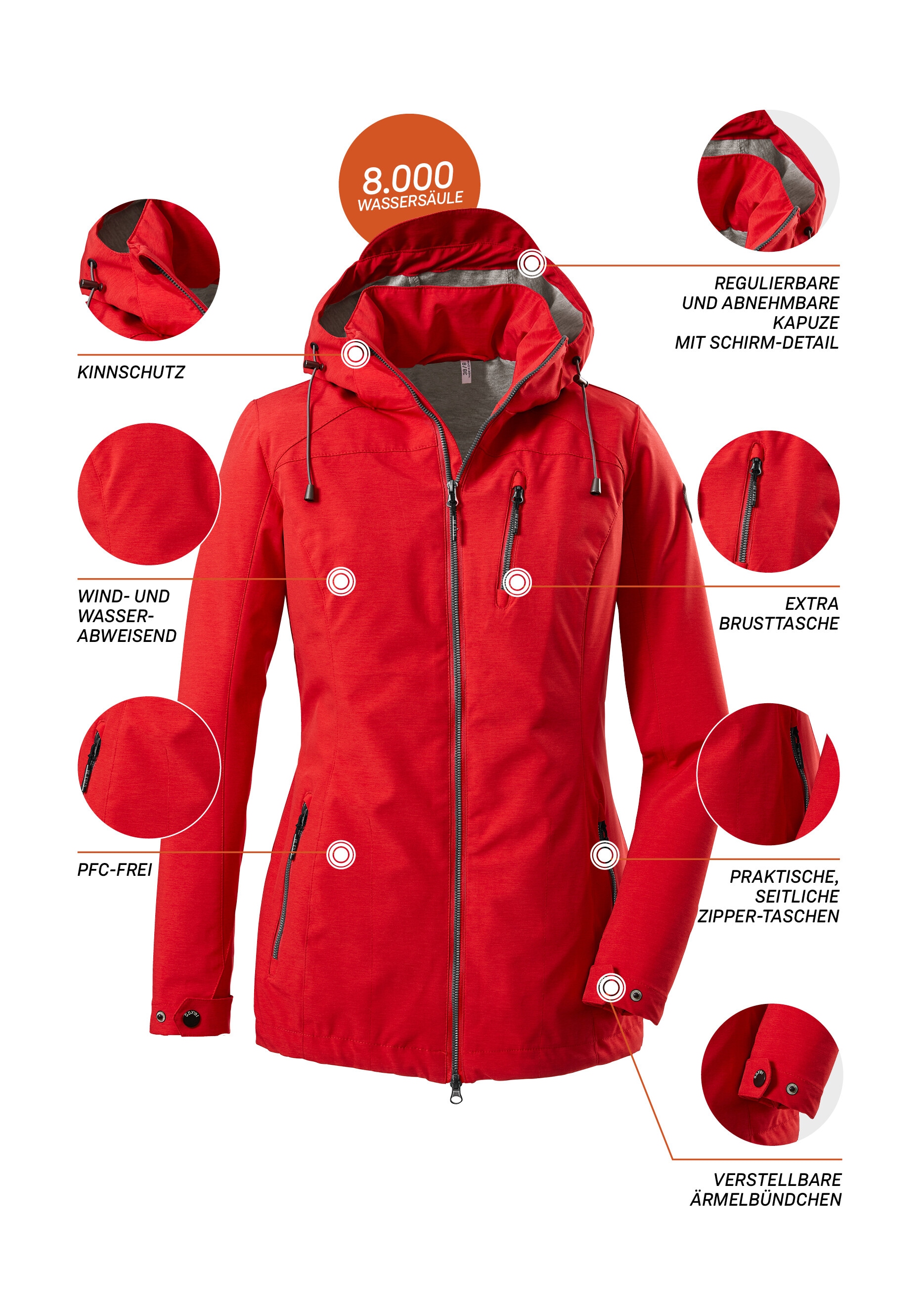 G.I.G.A. DX by killtec Softshelljacke »Solena«, Wasserabweisend, abnehmbare Kapuze, verstellbare Bündchen, nachhaltig