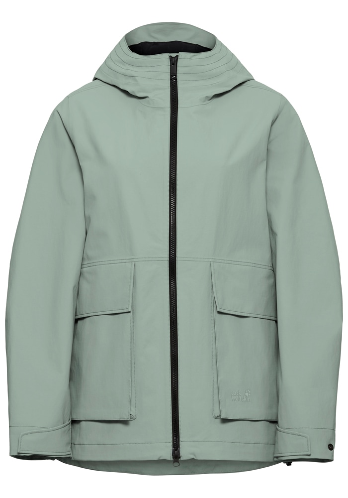 Jack Wolfskin Funktionsjacke »NABUR 2L JKT W« mit Kapuze wasserdicht, atmungsaktiv, Übergangsjacke, aufgesetzte Cargotaschen