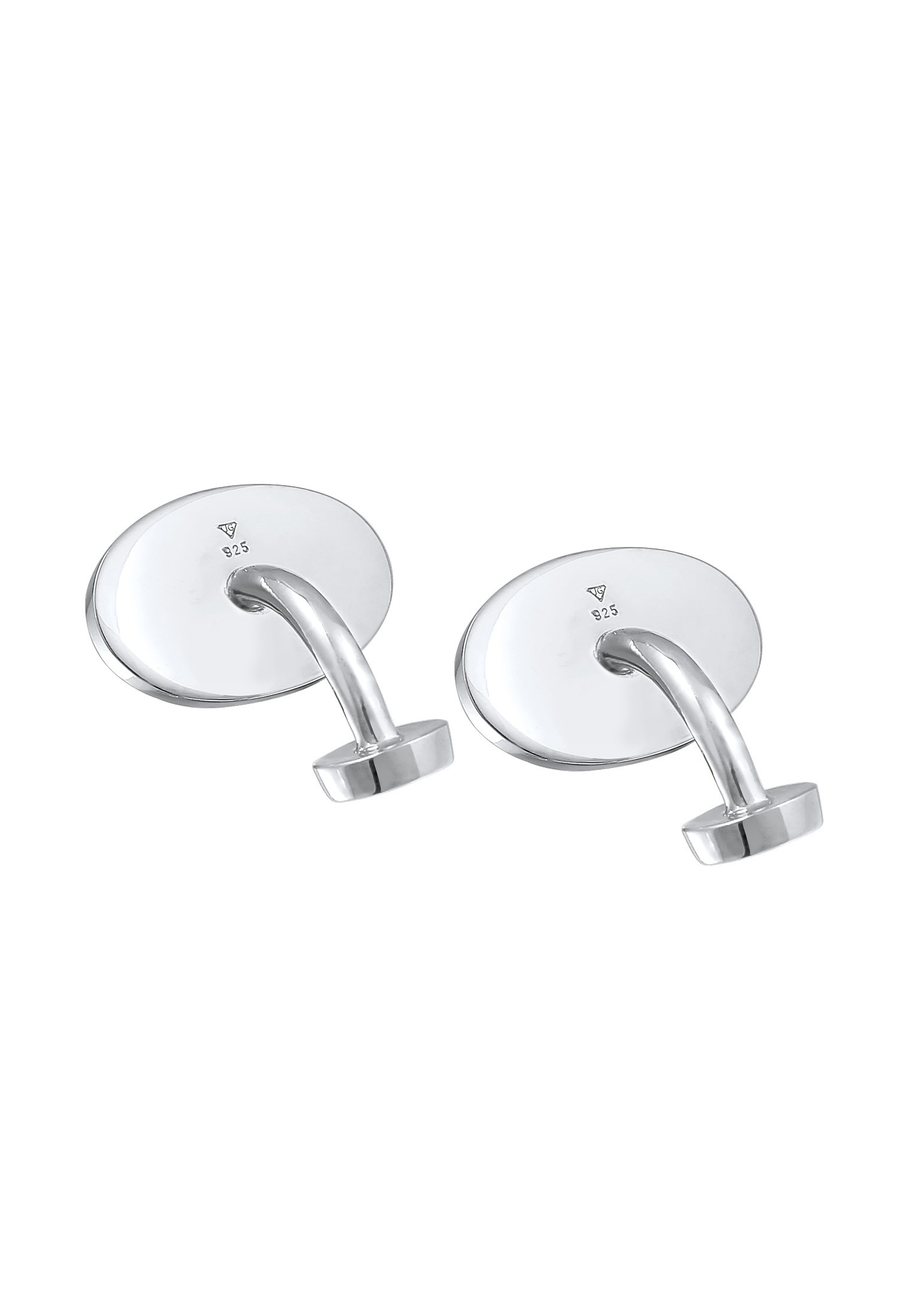 Kuzzoi Manschettenknöpfe »Manschettenknopf Oval Plättchen Poliert Elegant 925 Silber«