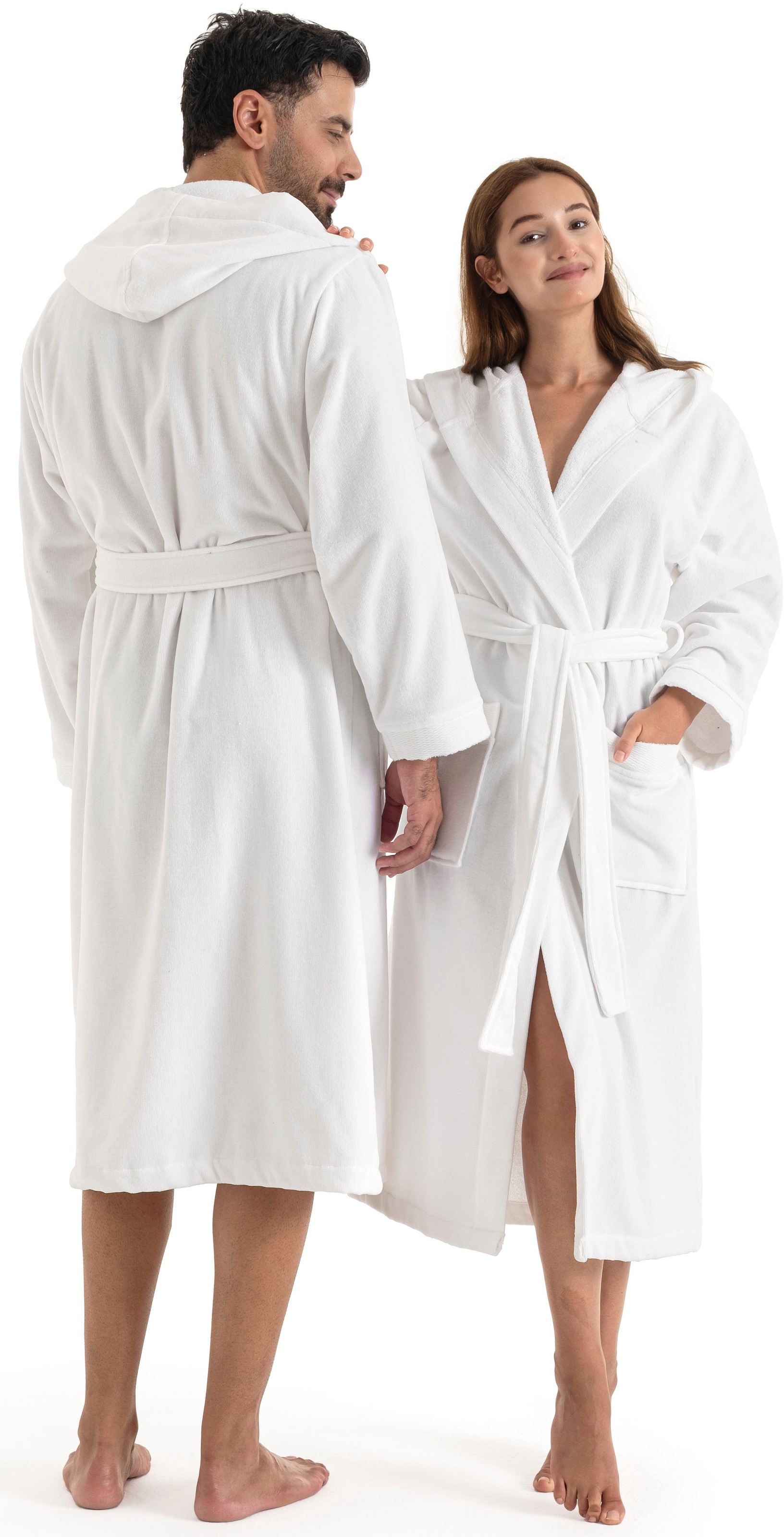OTTO home Unisex-Bademantel »Fenya, 330 g/m², ideal für Sauna & Spa, Hotelbademantel, Morgenmantel«, (1 St.), Reißverschlusstaschen, weich mit GRATIS-Zugabe: 1x Duschtuch 70x140 cm